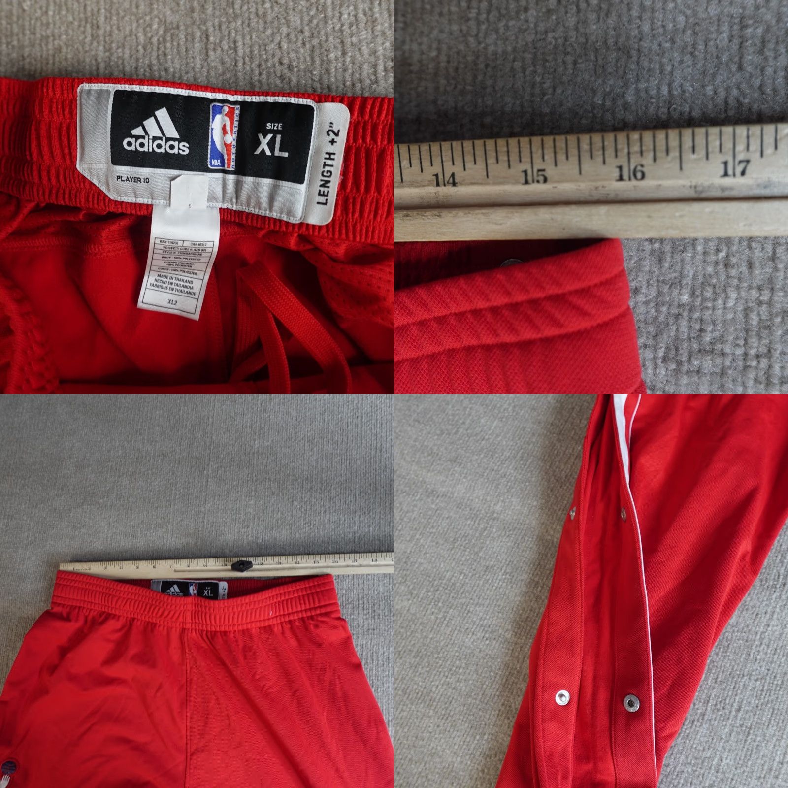Adidas Adidas Pants 2XL Red Tear Away Track Pants Football Basketball Men Mens Vintage No Size US 39 - 8 Thumbnail