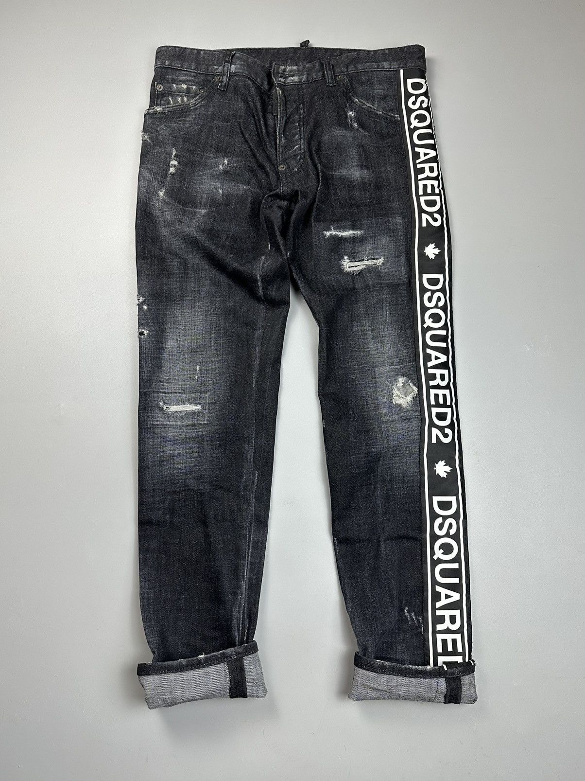 Dsquared2 Dsquared2 Rip Style Stripe Logo Jeans w32 Size US 32 / EU 48 - 9 Thumbnail