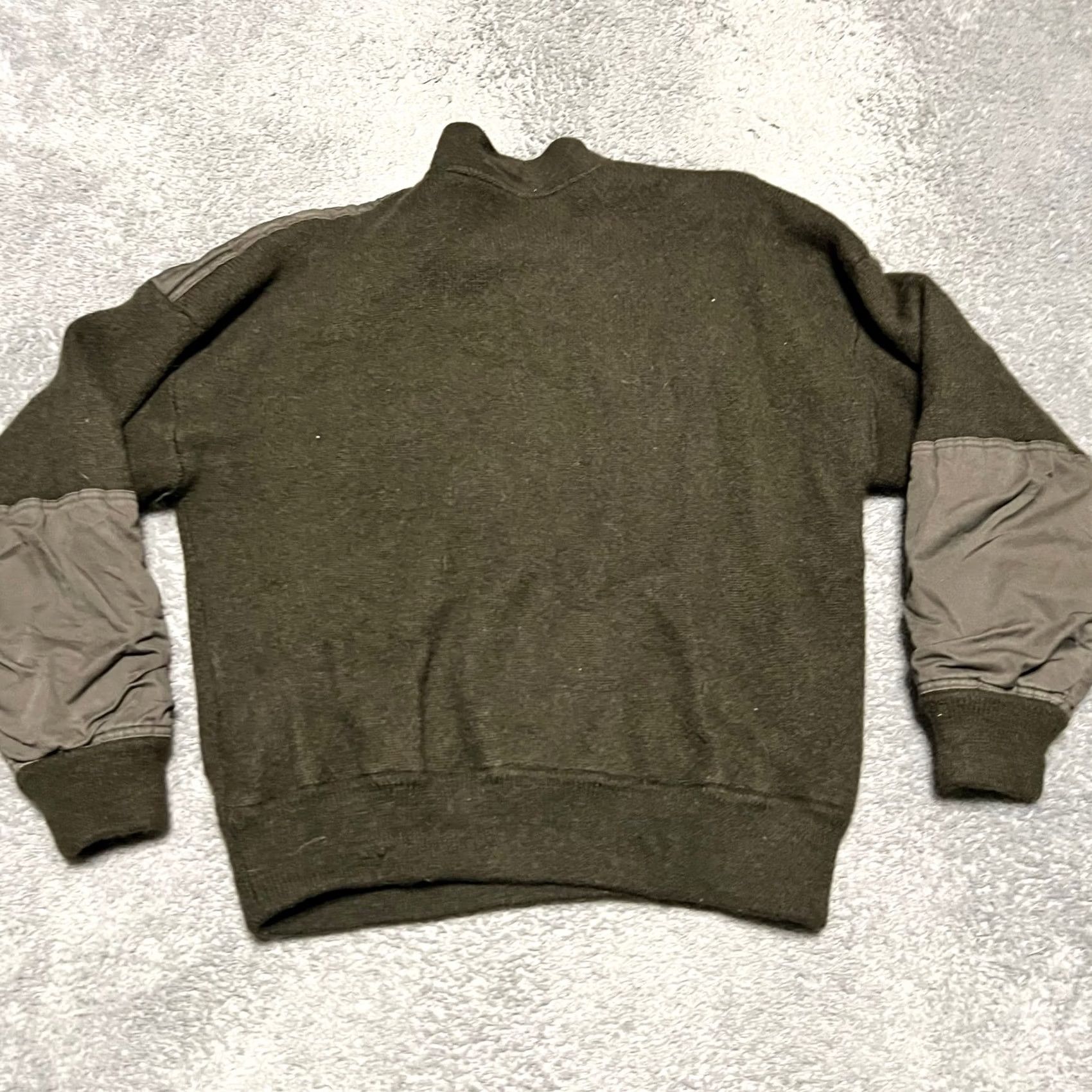 Vintage Cabela's Sweater Green 100% Wool Elbow Pad Hunting Heavy Outdoor Henley Mens 2XL Green Elk Pad? Size US XXL / EU 58 / 5 - 3 Thumbnail