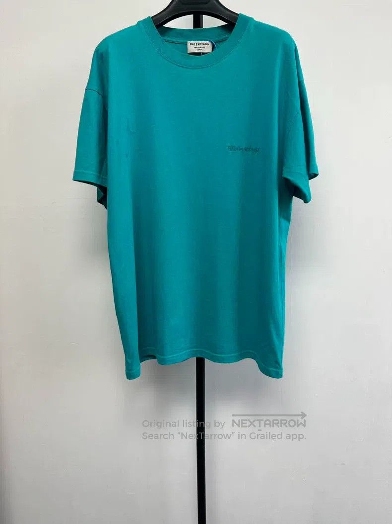 Balenciaga Balenciaga Logo Embroidered Round Neck Loose Short Sleeve Size US M / EU 48-50 / 2 - 1 Thumbnail
