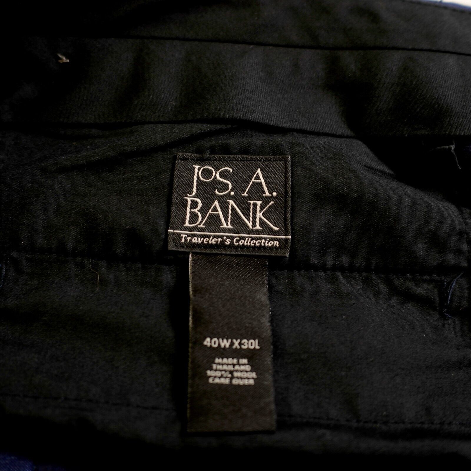 Jos. A. Bank Jos A Bank Blue Wool Dress Pants 41/31 Traveler's Pleated Cu Size 40R - 5 Thumbnail