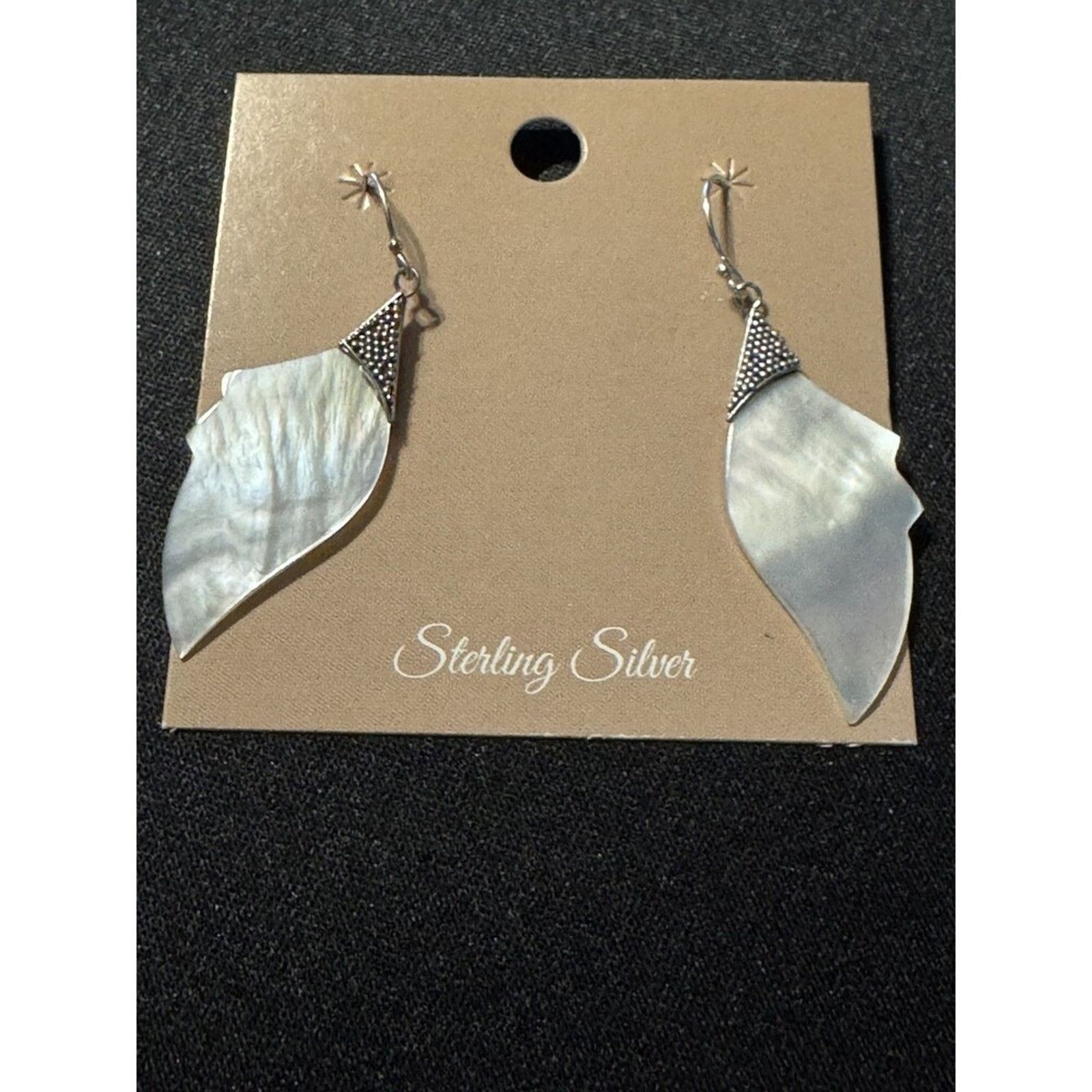 Other Mother of Pearl 925 Sterling Silver Fish Hook Earrings New Size ONE SIZE - 3 Thumbnail