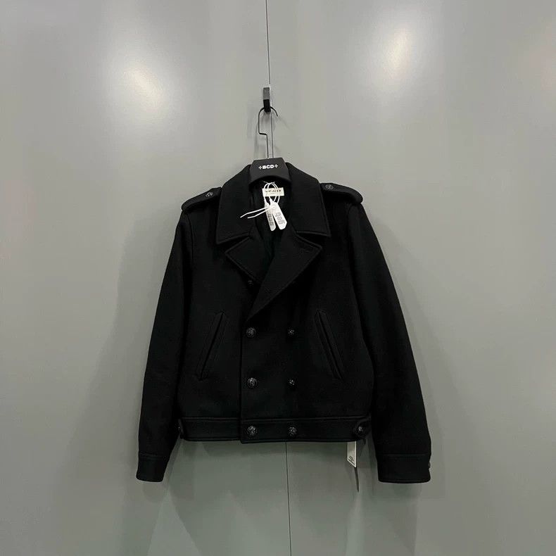 Saint Laurent Paris Saint Laurent Paris Black double-breasted coat 2505-Nextarr Size US M / EU 48-50 / 2 - 1 Thumbnail