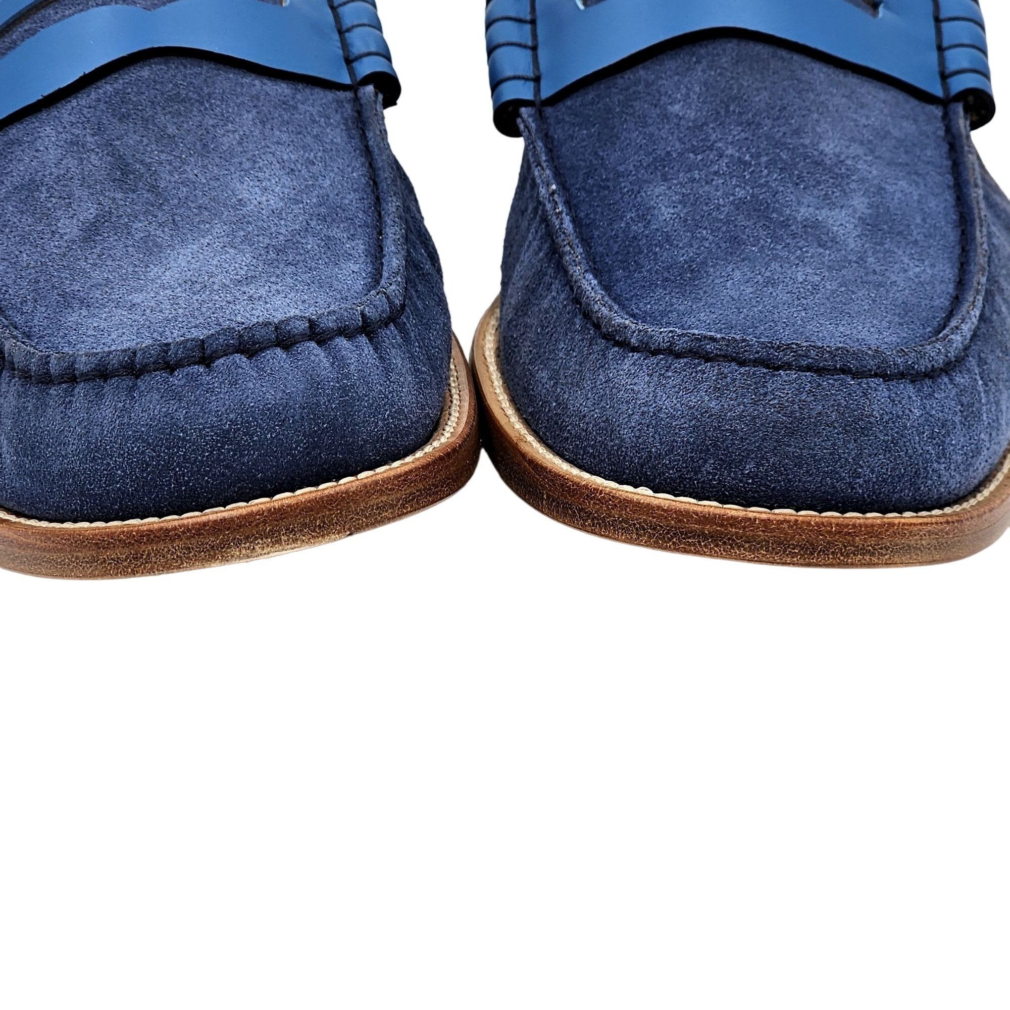 Other NEW Blue Scarpa Italy Men's 15 Blue Dress Shoes Penny Loafer Size US 15 / EU 48 - 9 Thumbnail