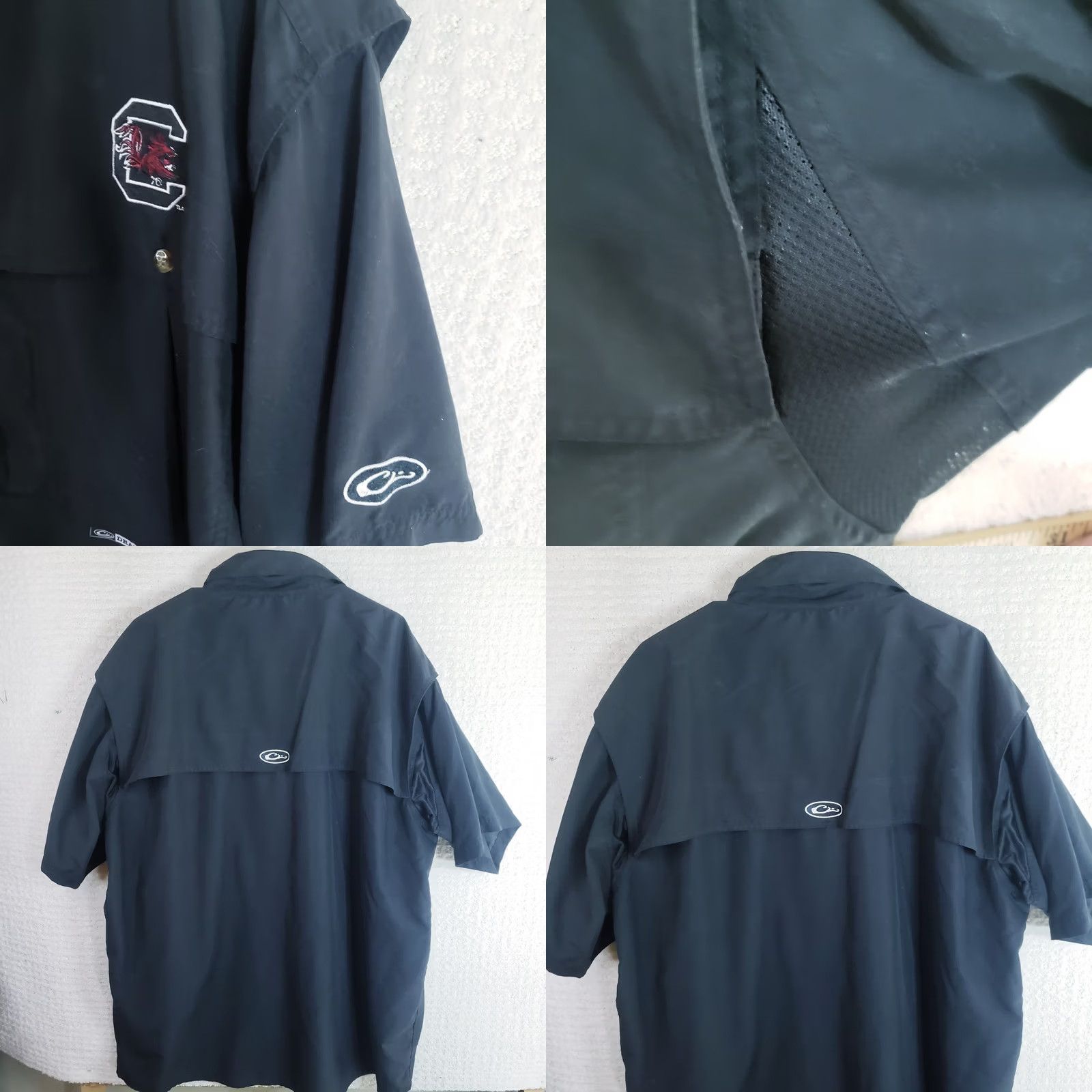 Vintage Drake Vented Shirt Men's XXL Black South Carolina Gamecocks Logo SS Button Size US XXL / EU 58 / 5 - 8 Thumbnail