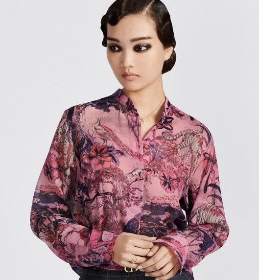 Dior o1w1db10824 Cotton Voile Blouse in Multicolor Size XS / US 0-2 / IT 36-38 - 7 Thumbnail