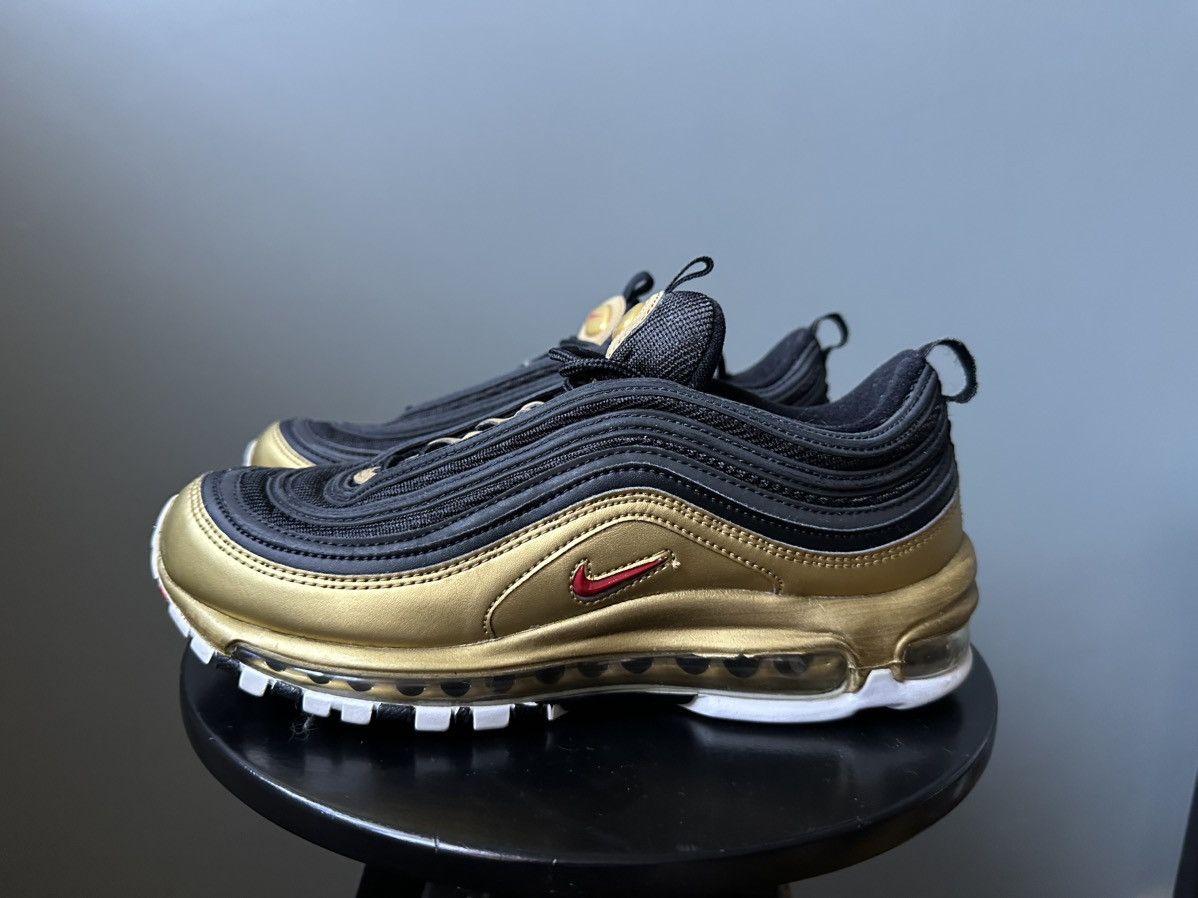 Nike Nike Air Max 97 Black Metallic Gold Low Top Shoes Size US 7.5 / EU 40-41 - 2 Thumbnail