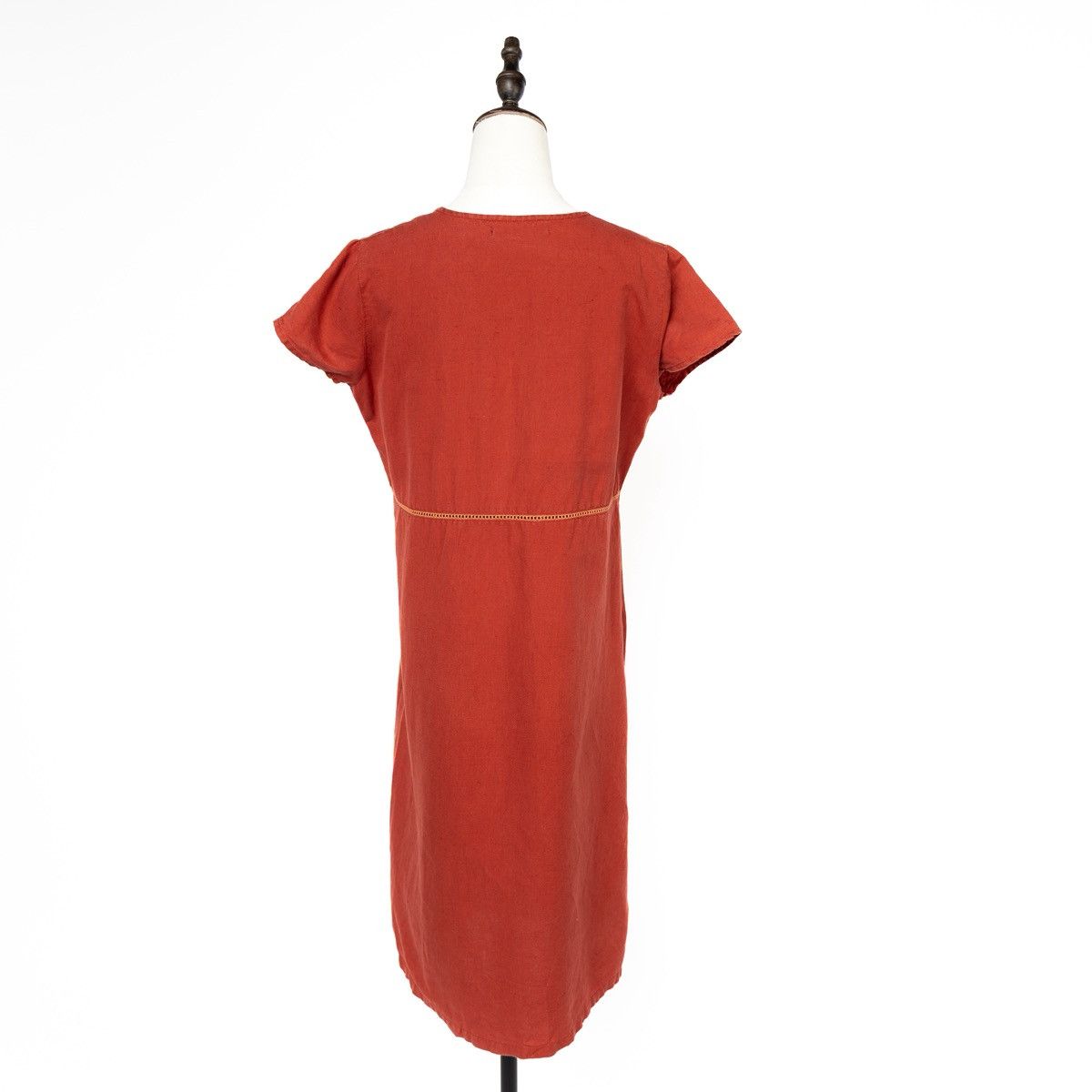Gudrun Sjoden Gudrun Sjoden Womens Linen Dress Red Mid Length Short Sleeve Size M / US 6-8 / IT 42-44 - 2 Thumbnail