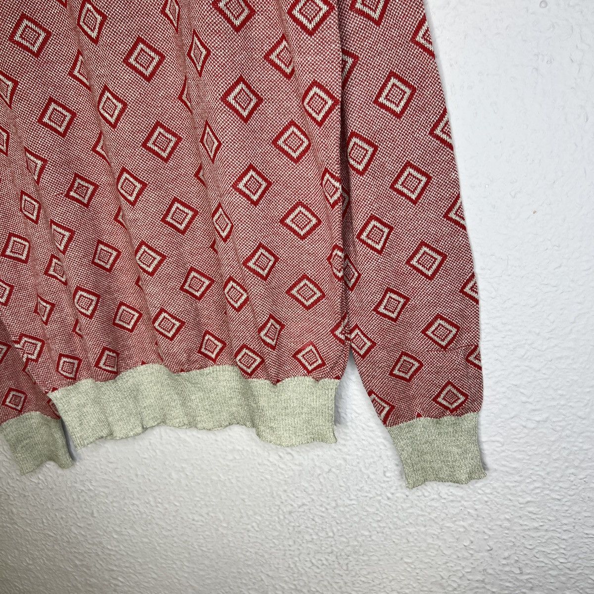 Valentino × Vintage Valentino Garavani Jumper Sweater Knitwear Argyle Rare 90s Size US L / EU 52-54 / 3 - 3 Thumbnail