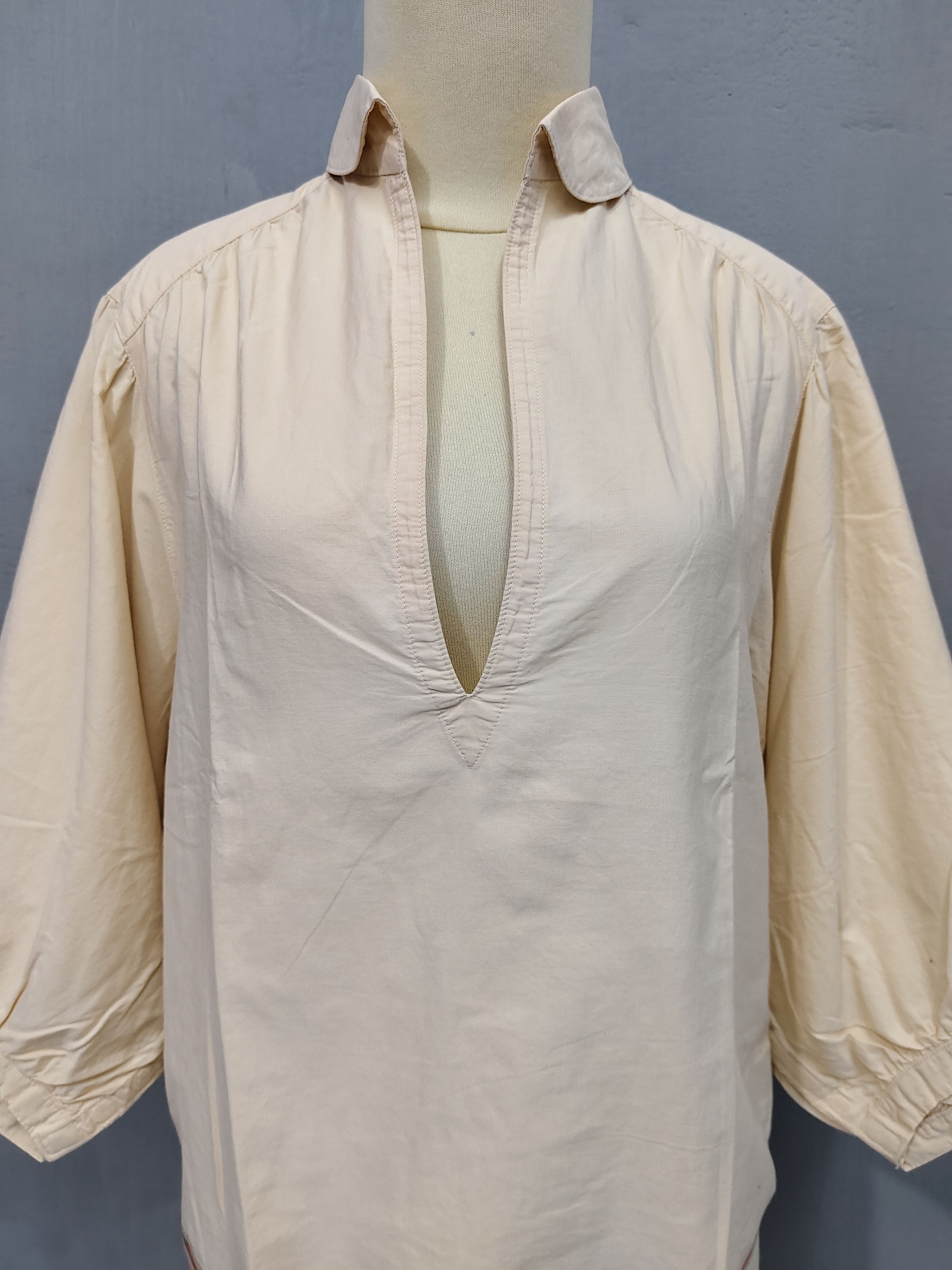 Tsumori Chisato 2000s Tsumori chisato- Deep V Placket Puff Sleeve Cropped Size L / US 10 / IT 46 - 2 Thumbnail
