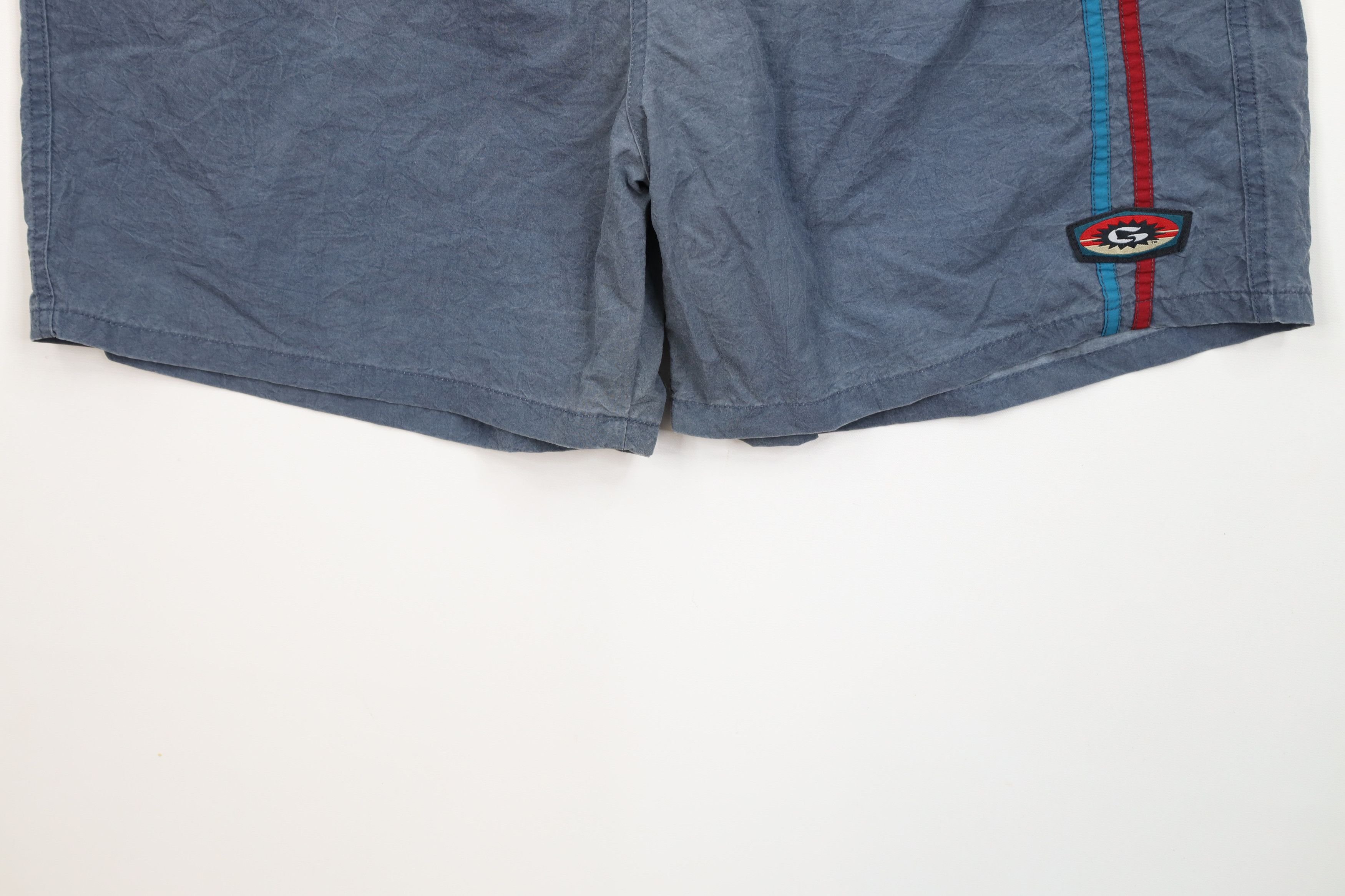 Gotcha Vintage 90s Gotcha Surfing Spell Striped Lined Shorts Trunks Size US 34 / EU 50 - 4 Thumbnail