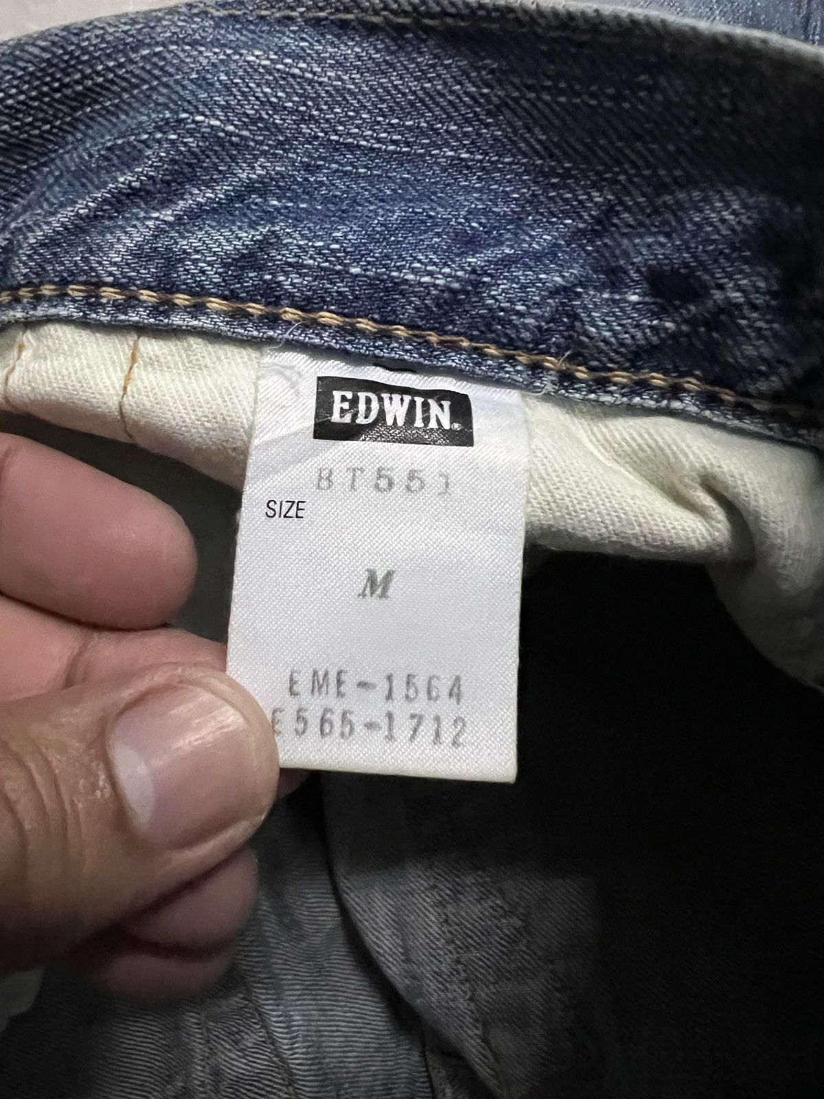 Edwin × Japanese Brand 💥Flare💥Edwin 503 Blue Trip Faded Distressed Jean Size US 30 / EU 46 - 21 Thumbnail