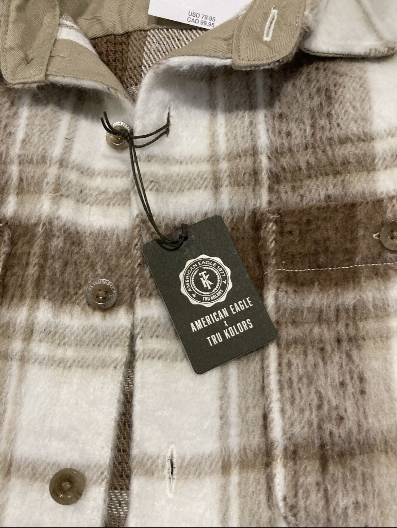 American Eagle Outfitters AE x Tru Kolors Heavyweight Brushed Plaid Overshirt Size US XL / EU 56 / 4 - 11 Thumbnail