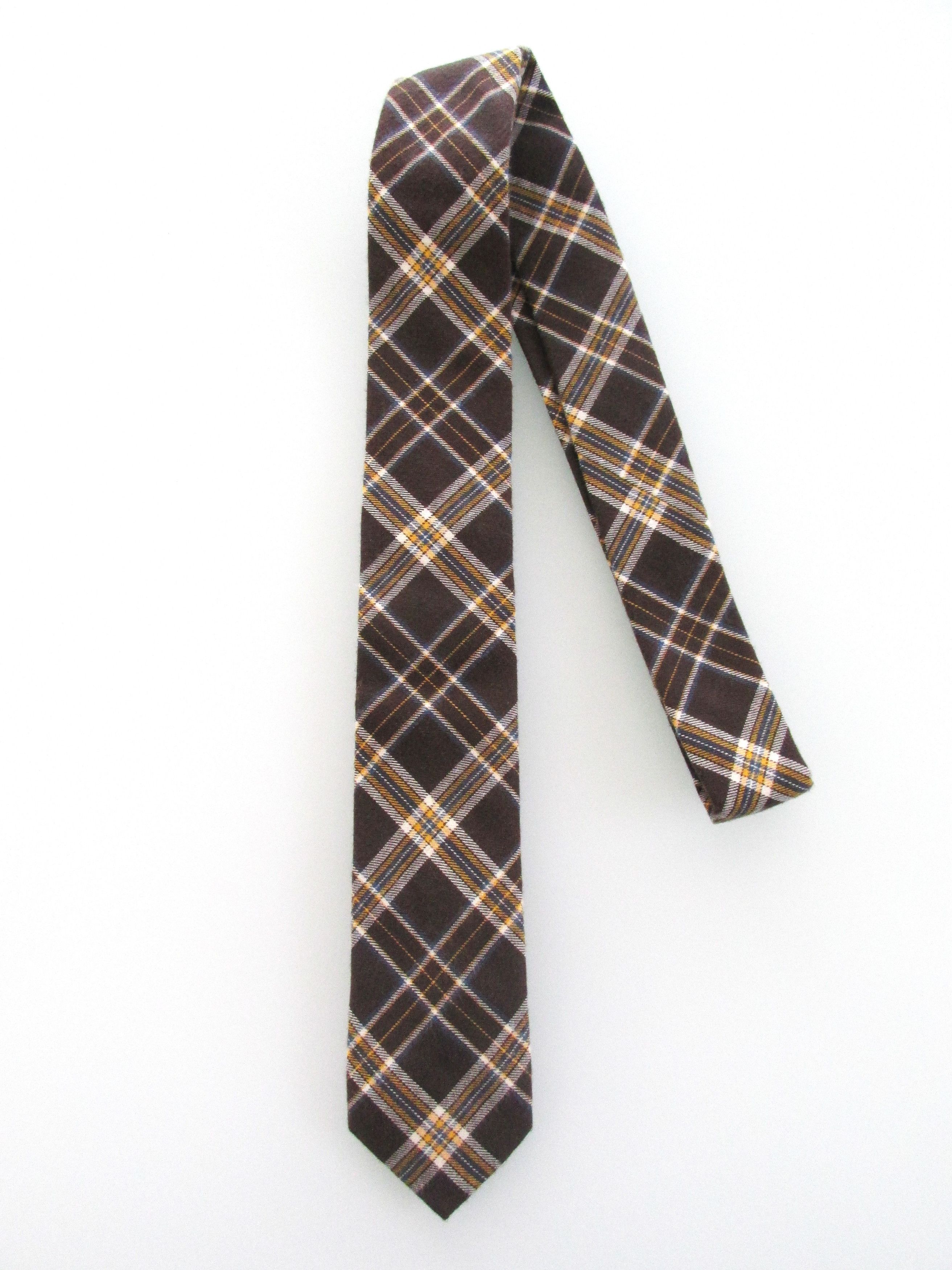 Nautica Nautica Men's Narrow Plaid Cotton Tie Size ONE SIZE - 1 Thumbnail