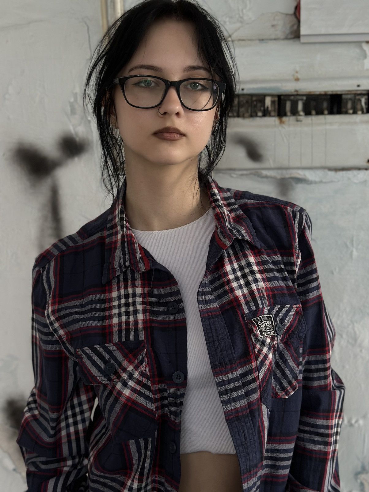 Superdry VTG Checked Shirt Super-dry Size M Dark Blue Y2K 00s USA Size US M / EU 48-50 / 2 - 5 Thumbnail