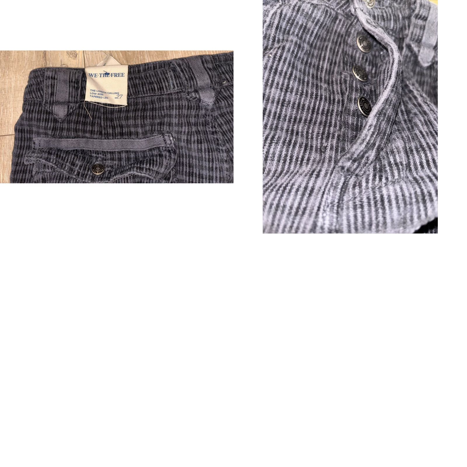 Free People Free People x We The Free London Calling Slouchy Cord Pants Size 27 Regular Women's Pants Tapered Cargo Pocket Blue/Grey Size 27" / US 4 / IT 40 - 9 Thumbnail