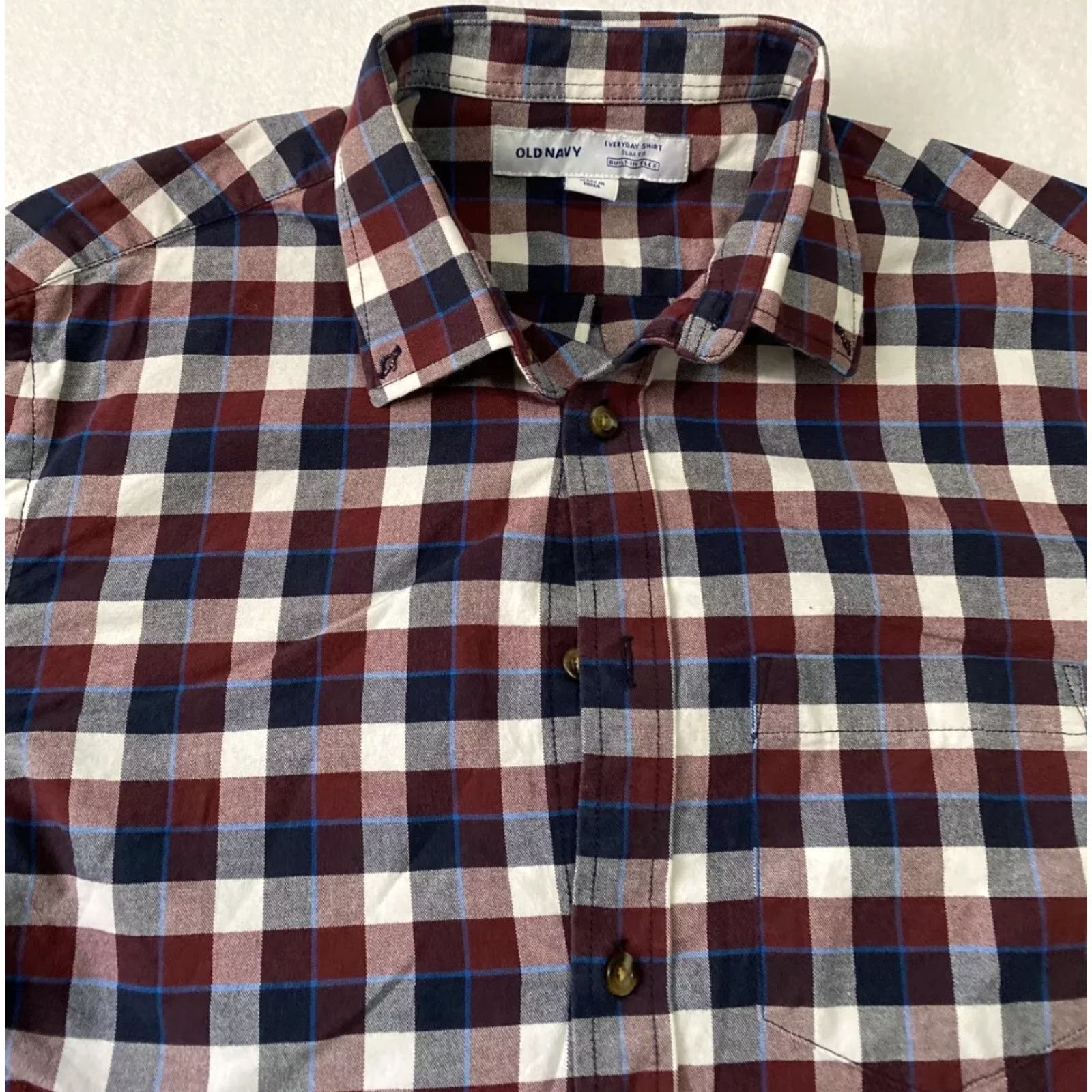 Old Navy Old Navy Shirt Mens M Red Blue Check Long Sleeve Button-Down Collar Casual Formal Workwear 100% Cotton Multicolor Plaid/Navy Red Size US M / EU 48-50 / 2 - 3 Thumbnail
