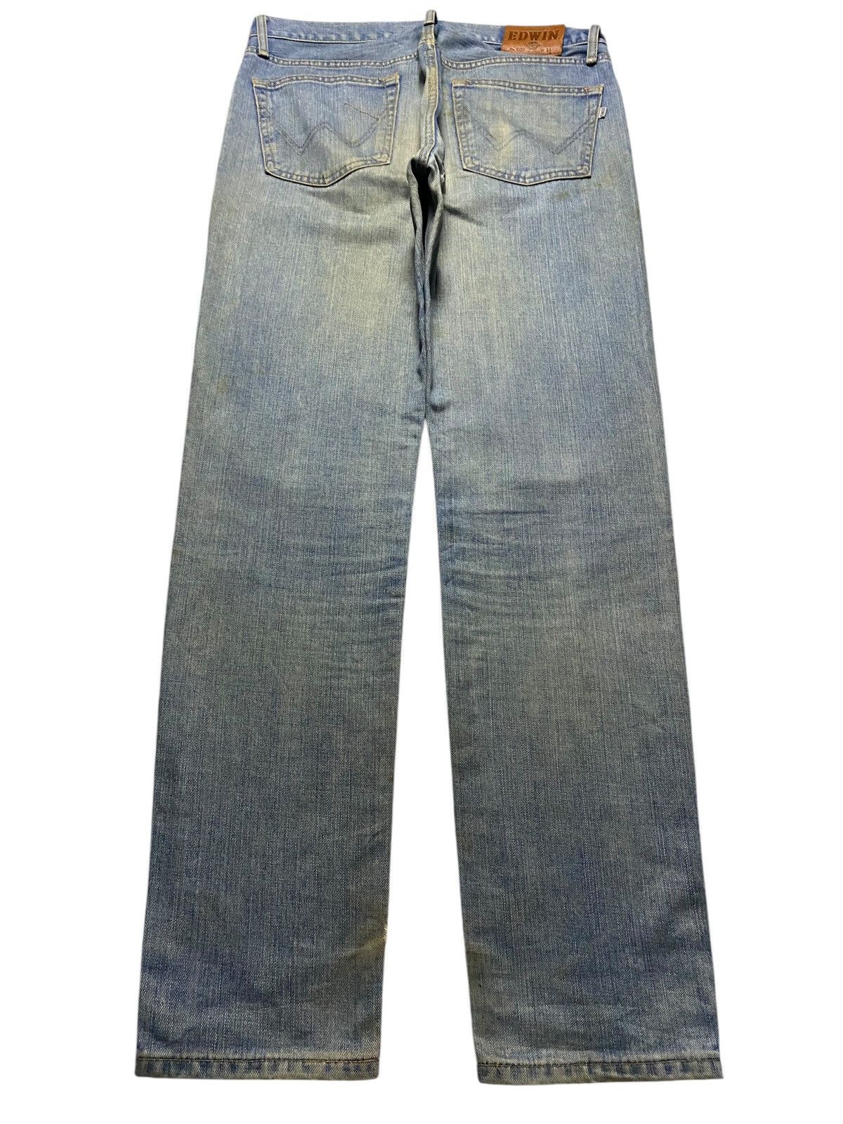 Edwin Vintage Edwin 407 Grunge Blue Wash Distressed Jeans Size US 34 / EU 50 - 2 Thumbnail