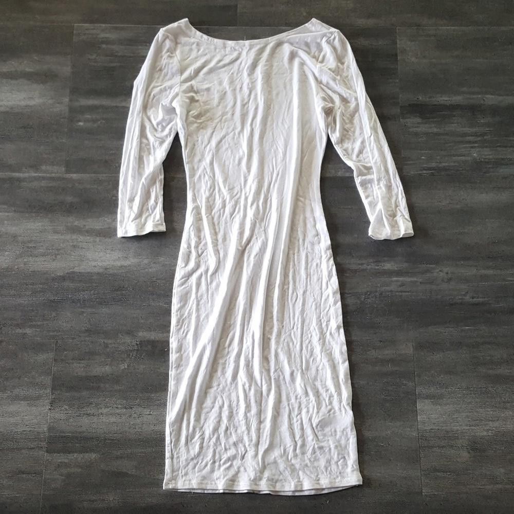 Designer White Go Jane 3/4 Sleeve Midi Size S / US 4 / IT 40 - 1 Thumbnail