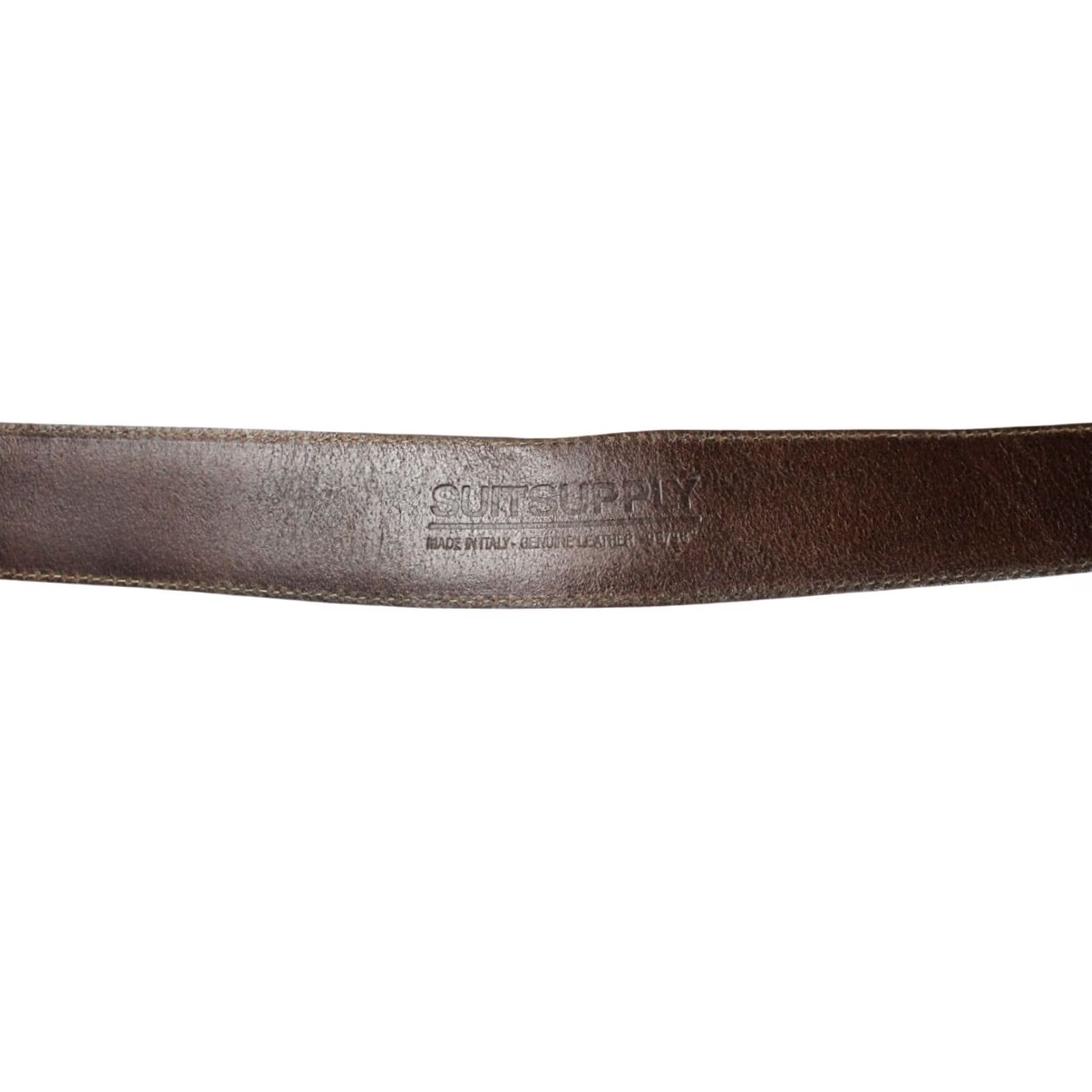 Suitsupply SUITSUPPLY Belt Men's 95/38 Brown Genuine Leather Adjustable Square Buckle Size ONE SIZE - 7 Thumbnail