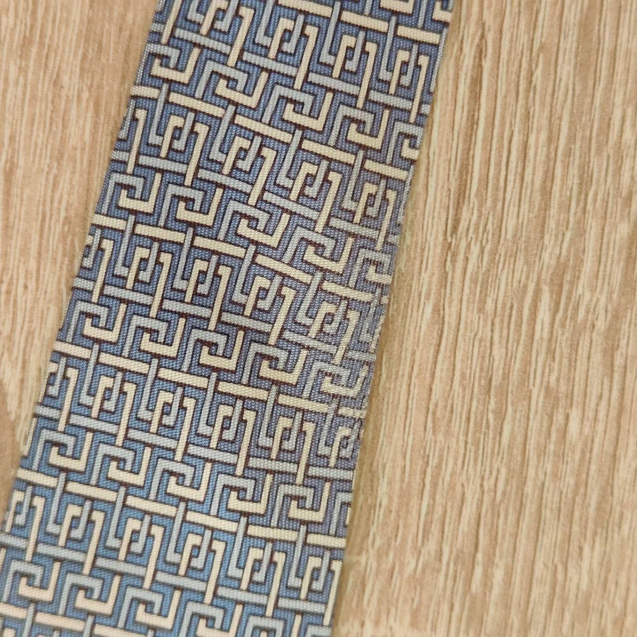 Hermes Hermes Paris Silk Tie 5081 PA Geometry Blue Size ONE SIZE - 5 Thumbnail