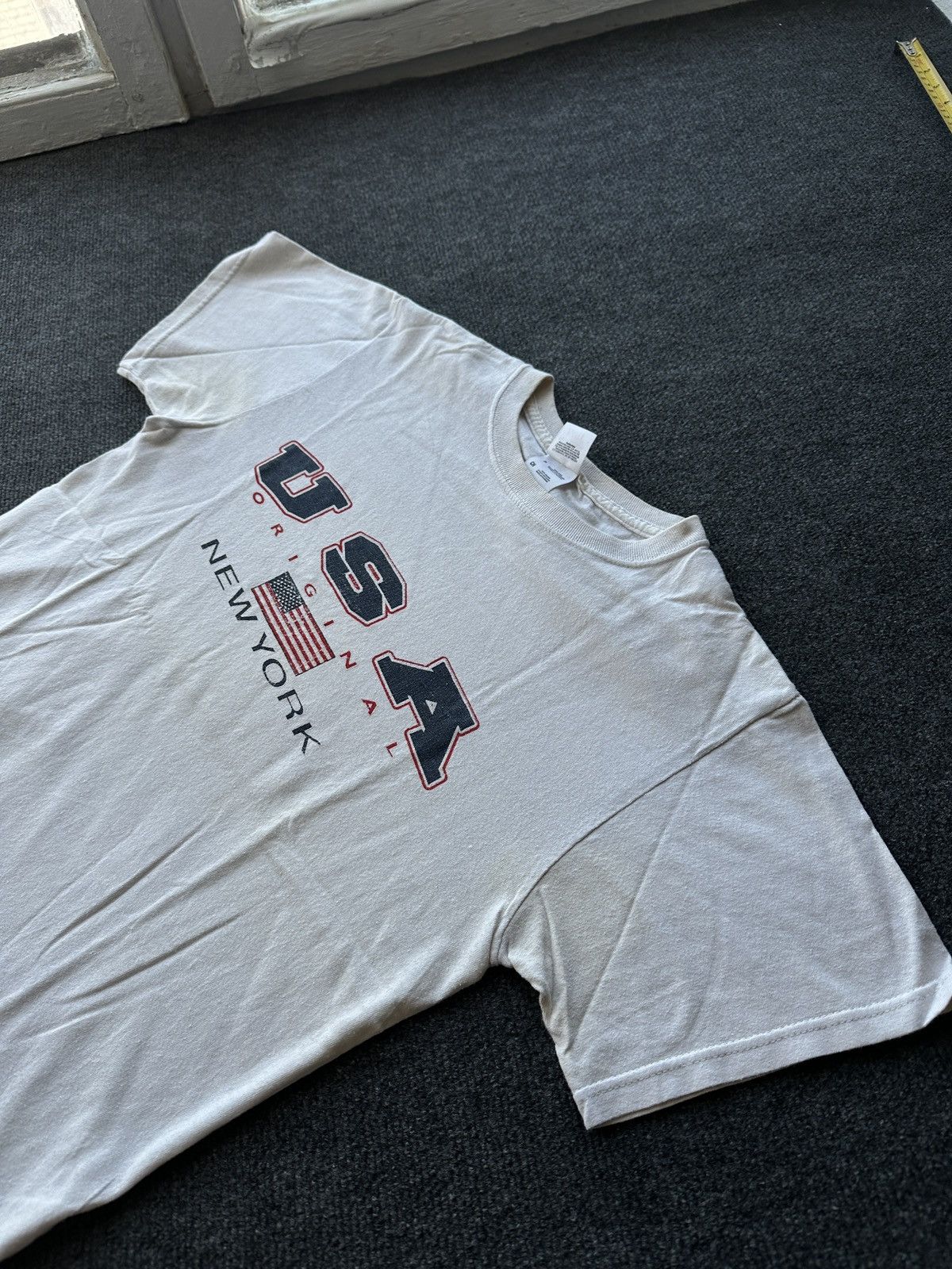 Vintage 🚨USA NEW YORK RARE WHITE DISTRESSED TEE BIG LOGO BOXY FIT Size US S / EU 44-46 / 1 - 2 Thumbnail