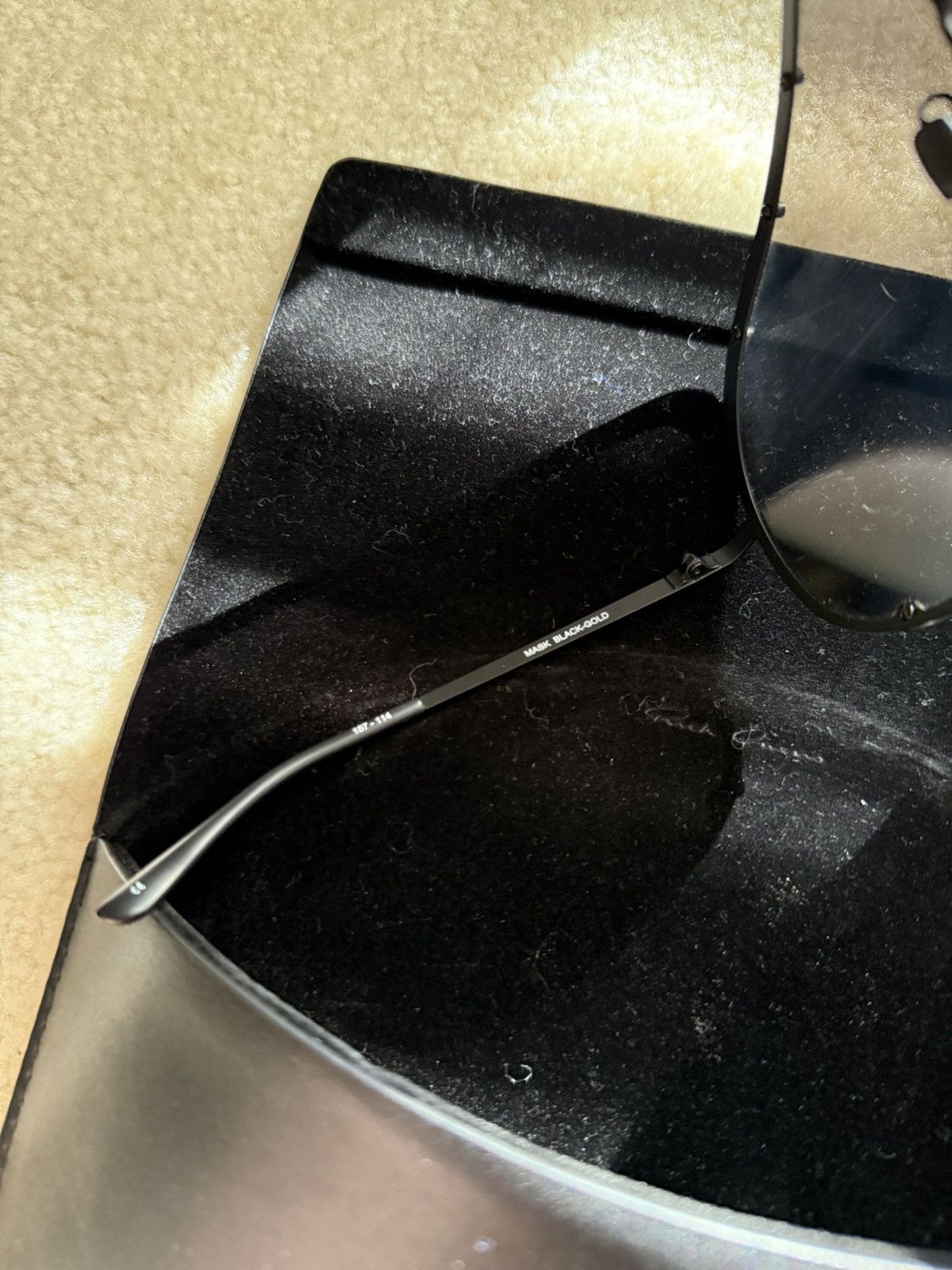 Rick Owens Rick Owens Black/Gold Shield SunGlasses Size ONE SIZE - 3 Thumbnail