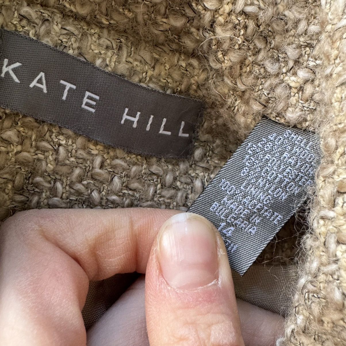Other Vintage Kate Hill Tweed Wool Skirt Suit Set Size L / US 10 / IT 46 - 7 Thumbnail