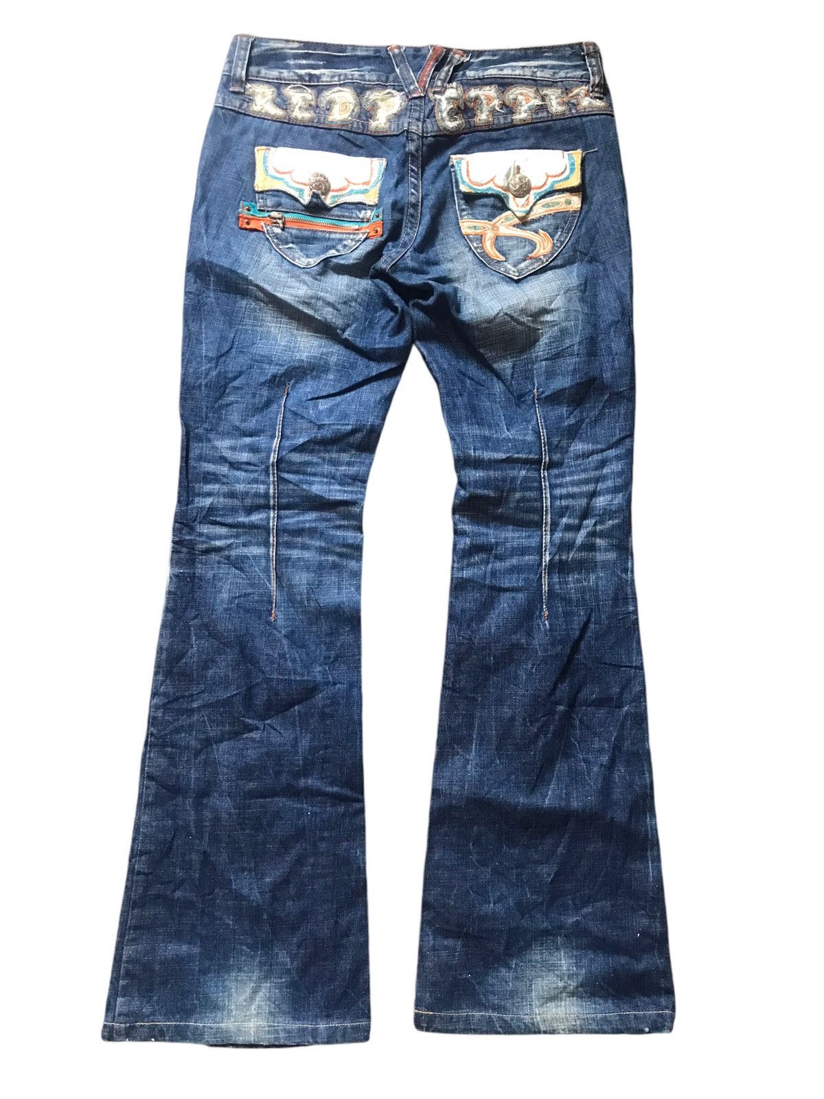 Beauty Beast Red Pepper Japan Co - Mud Washed Emblished Flare Jeans Size US 29 - 5 Thumbnail