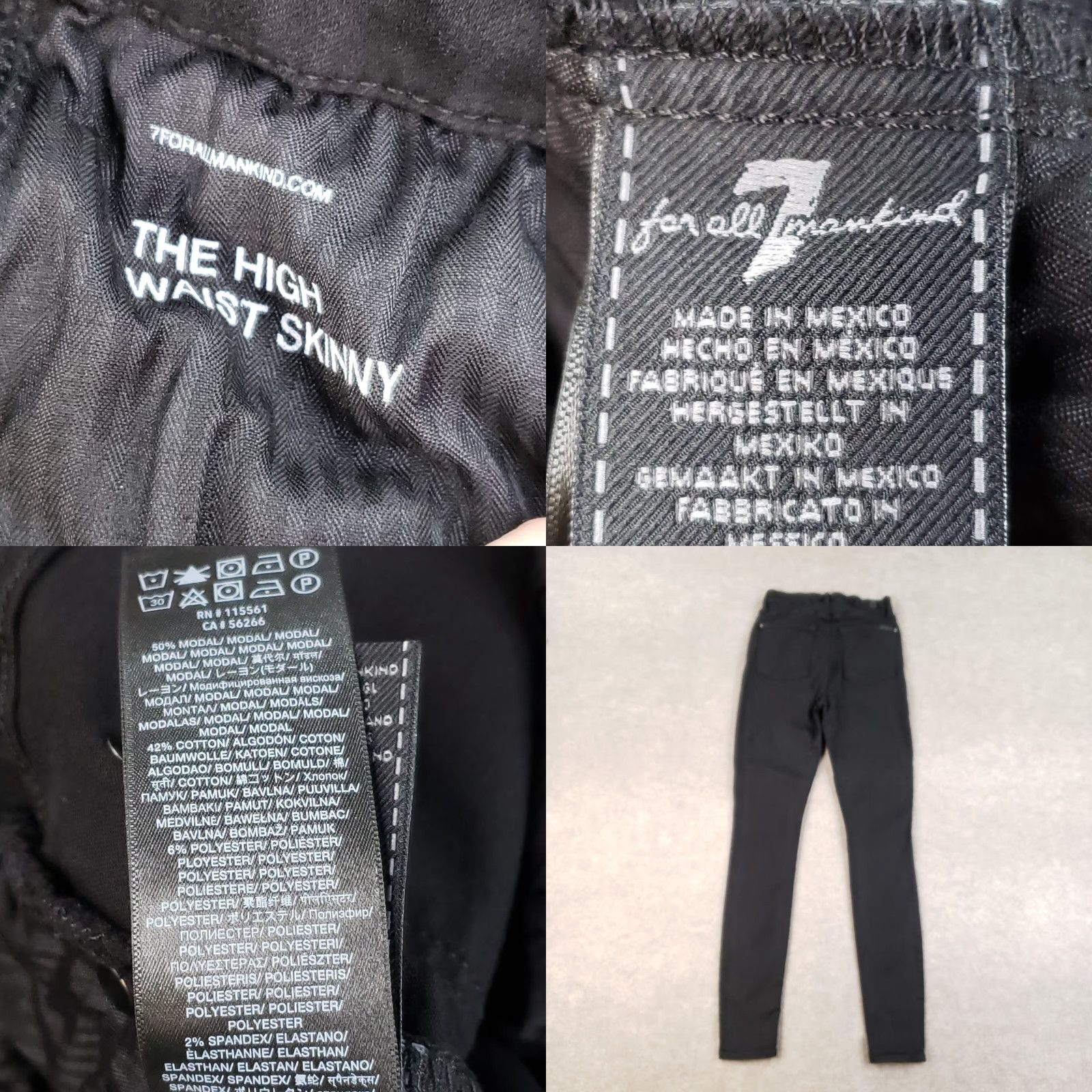 7 For All Mankind 7 For All Mankind Jeans Women Size 26 Black Skinny High Rise Stretch Size 26" / US 2 / IT 38 - 9 Thumbnail