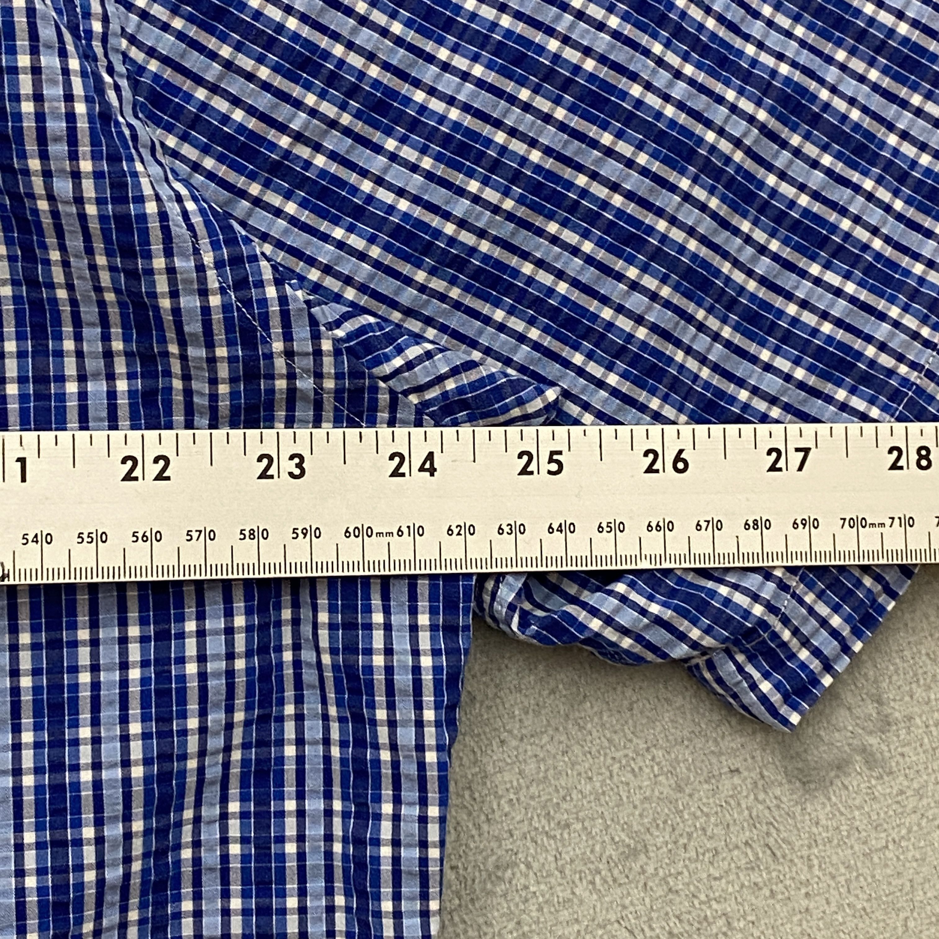 Brooks Brothers SEERSUCKER Shirt Men Large Plaid Original Polo Short Sleeve Size US L / EU 52-54 / 3 - 9 Thumbnail