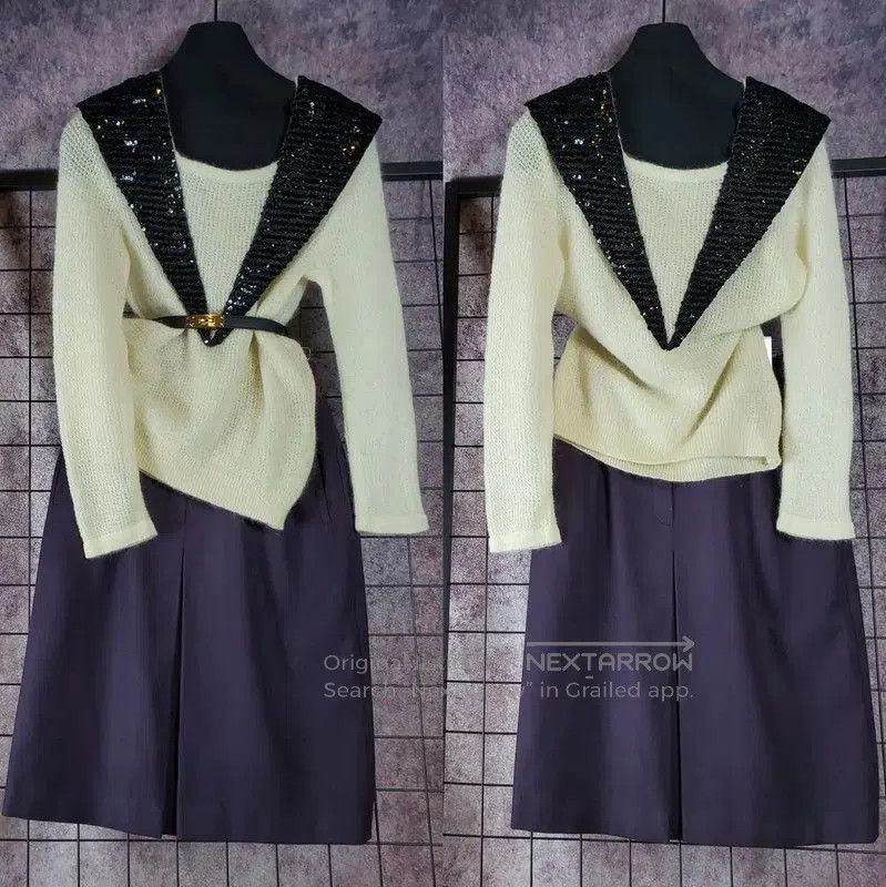 Dior Dior Wool Blend Long Sleeve Top in Beige . Size M / US 6-8 / IT 42-44 - 2 Thumbnail