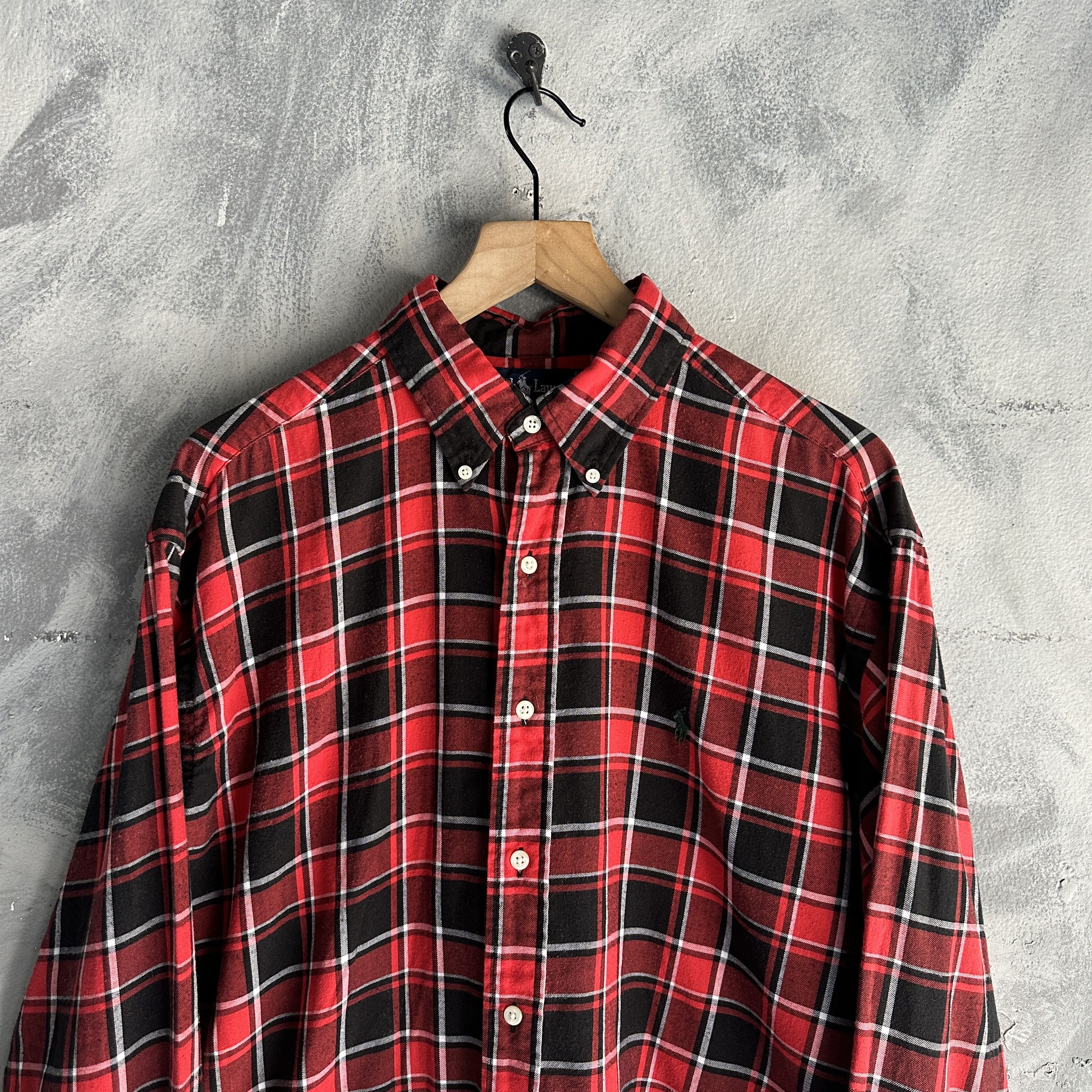 Polo Ralph Lauren Vtg Polo Ralph Lauren Shirt Mens Blaire Flannel Tartan 90s Size US L / EU 52-54 / 3 - 2 Thumbnail