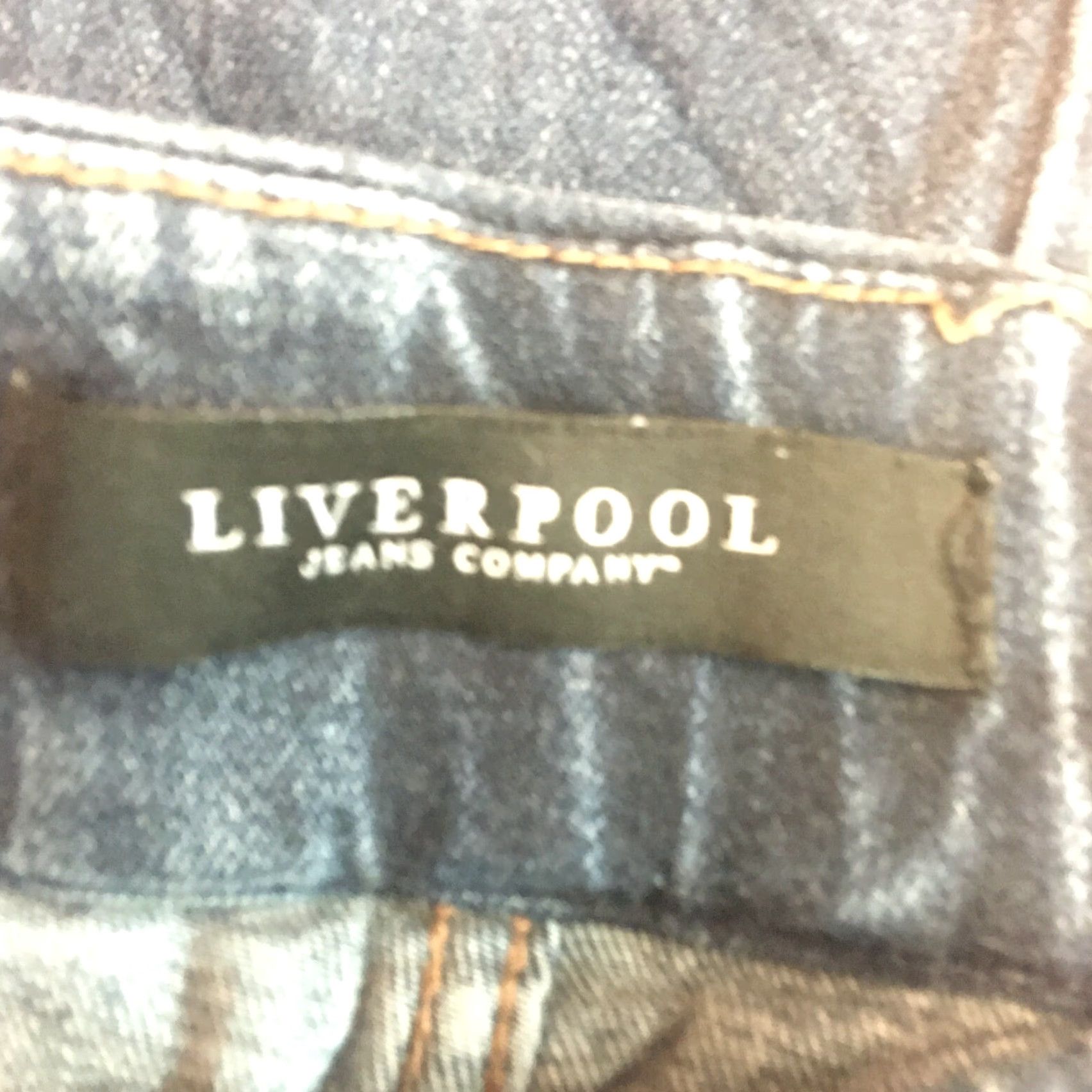 Vintage Liverpool Jeans Skinny Blue Denim Flat Front Petite OP Womens 27in Inseam Casual Stretch 5-Pocket Jeans Size 25" / US 0 / IT 36 - 7 Thumbnail