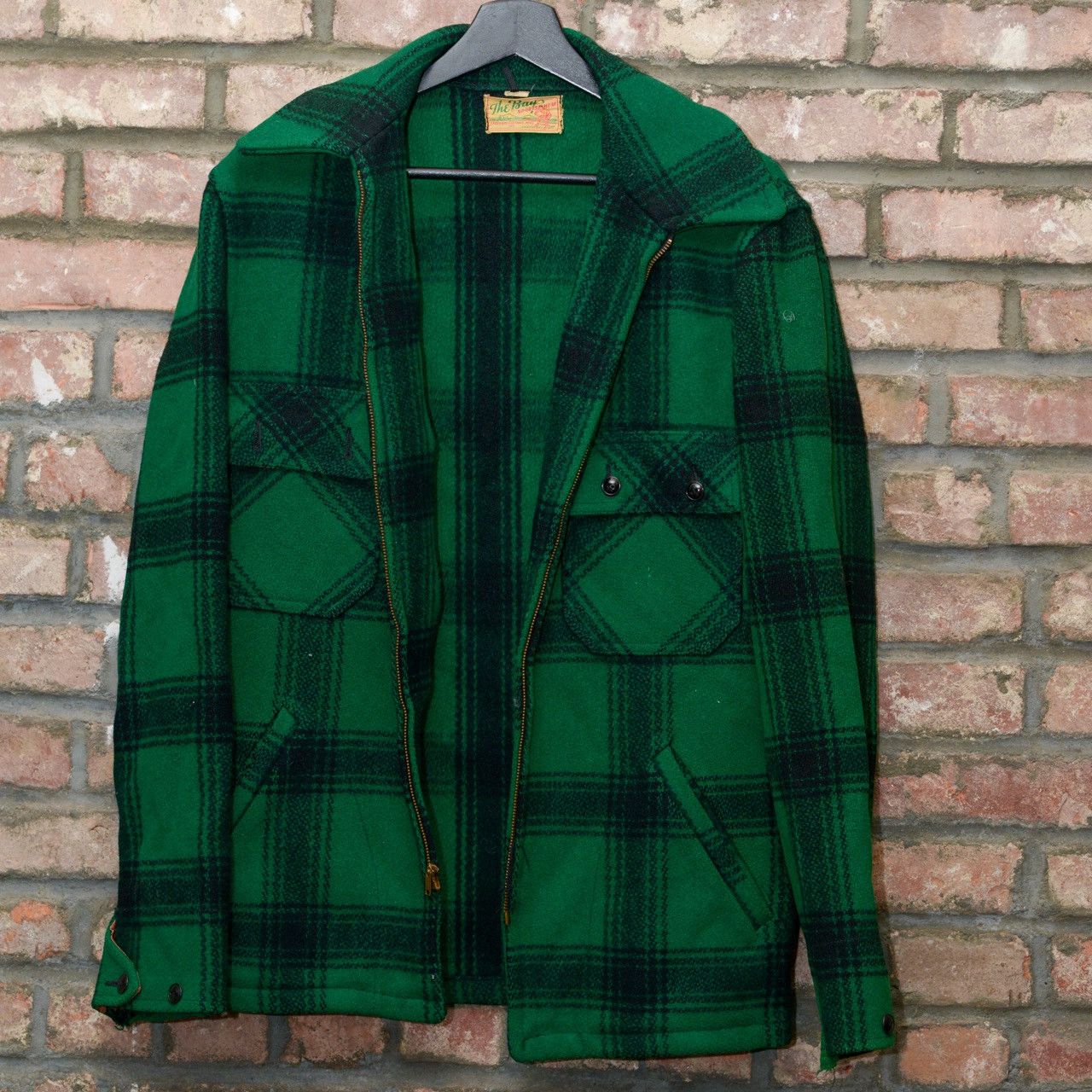 Other 1950s The Bay Sportswear Green Wool Mackinaw Cruiser Jacket Size US M / EU 48-50 / 2 - 1 Thumbnail