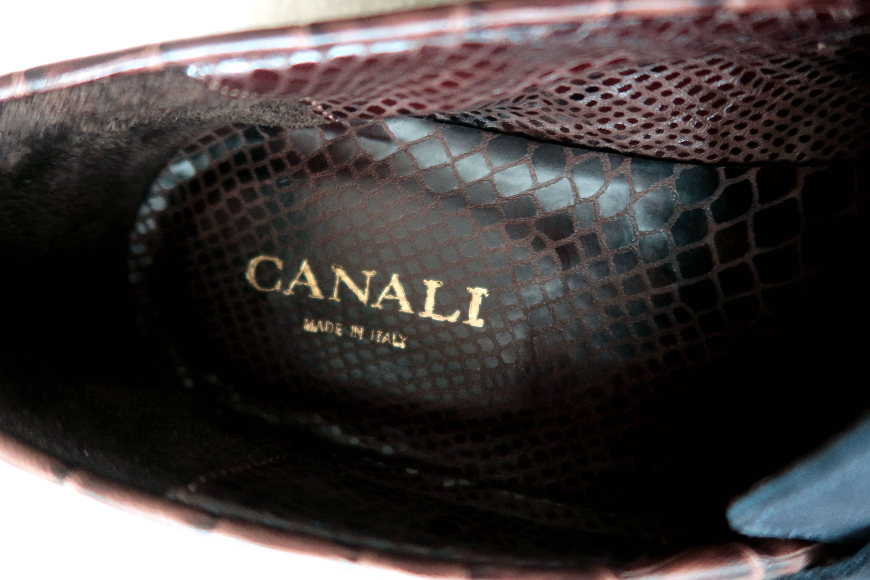 Canali Canali Suede Croc-Embossed Leather Trim Penny Loafers Shoes Size US 10 / EU 43 - 4 Thumbnail