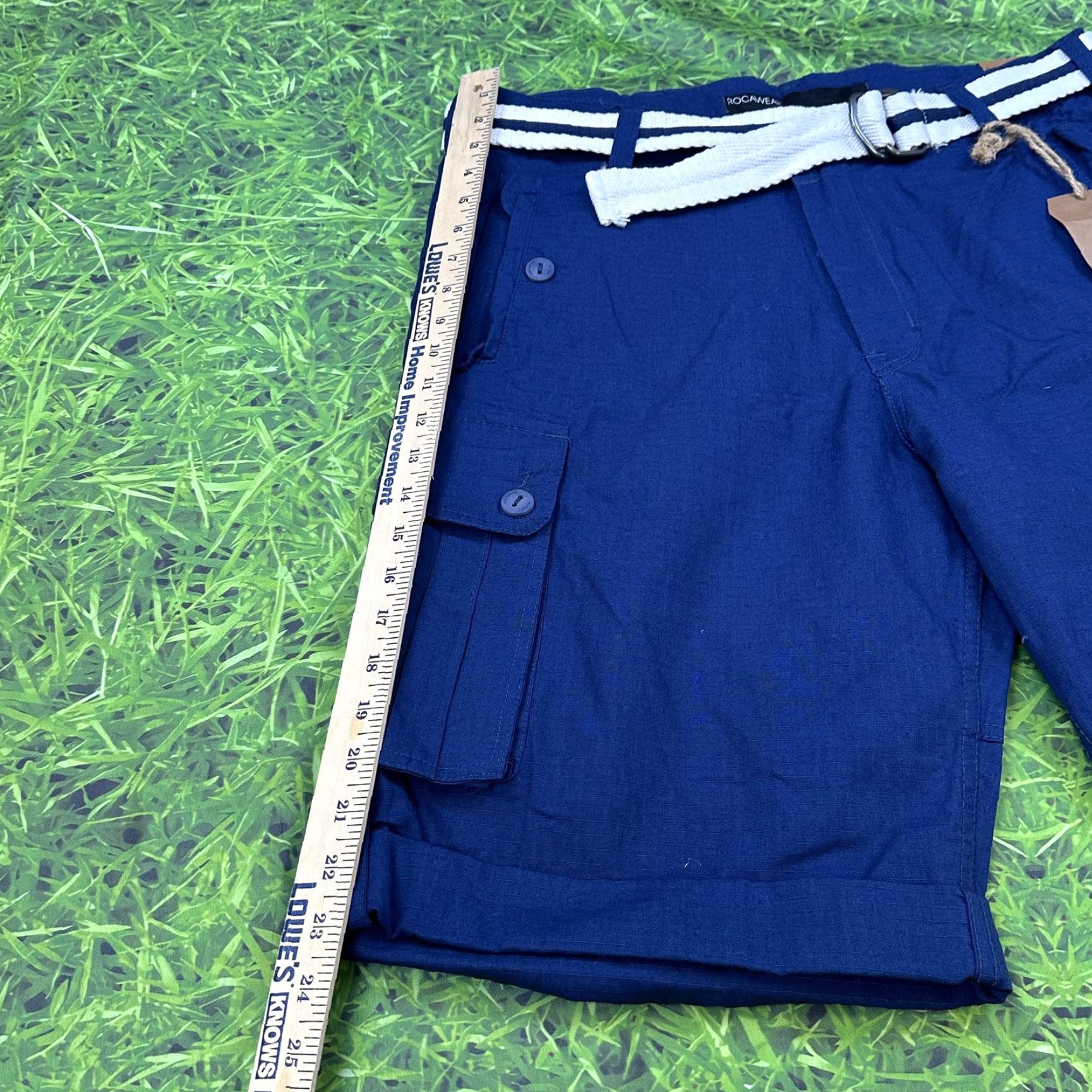 Rocawear Rocawear Jay-Z Blueprint Cargo Shorts Mens W34 Blue Belted Pockets NWT Size US 34 / EU 50 - 7 Thumbnail