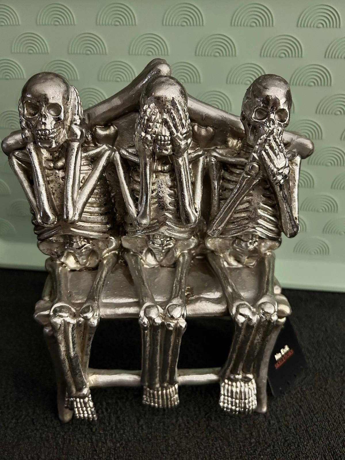 Other Skeletons Hear Speak See No Evil Silve 4lb Tabletop Decor Size ONE SIZE - 1 Thumbnail