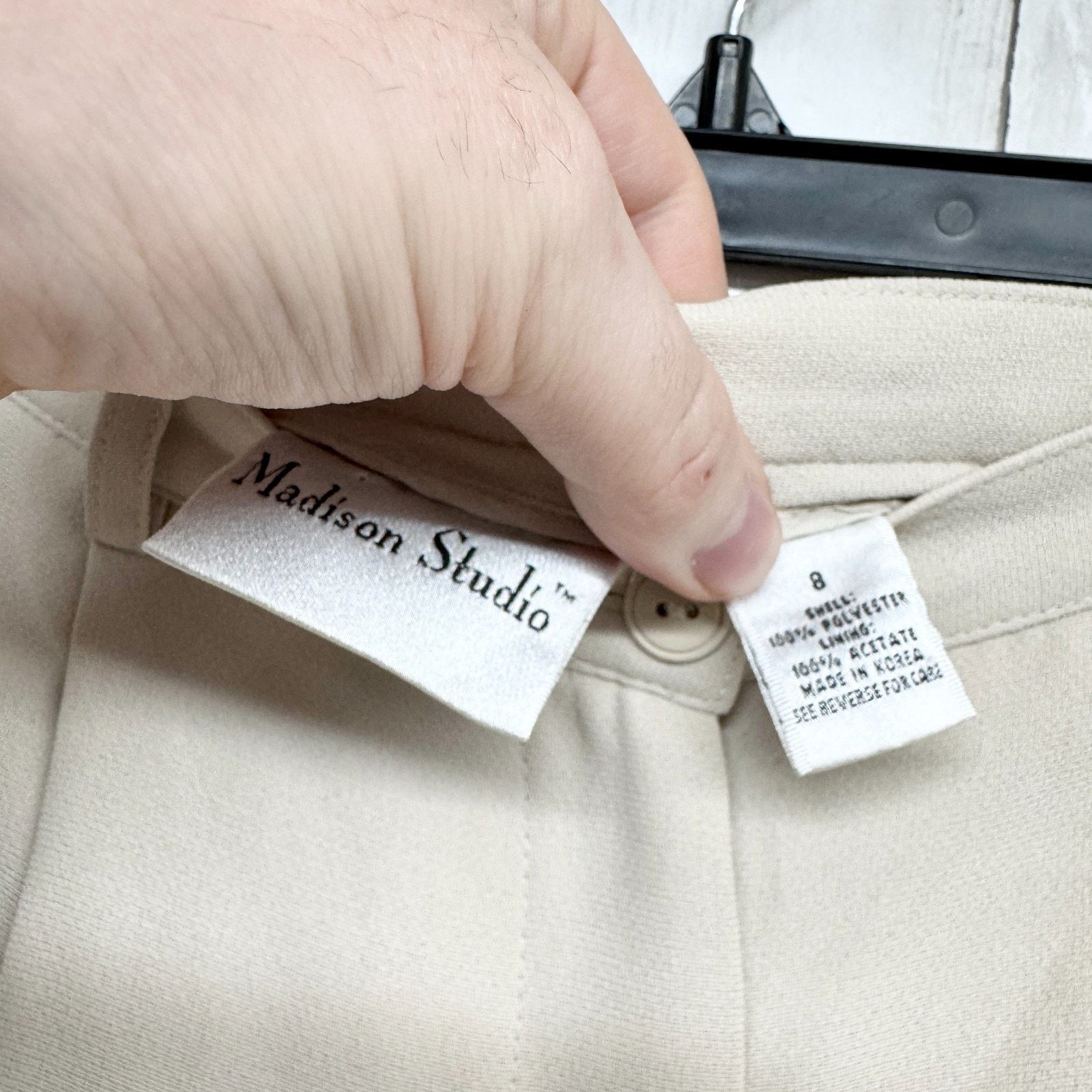 Other Madison Studio Pants Size 8 Beige Pleated Front Trousers Size 30" / US 8 / IT 44 - 3 Thumbnail