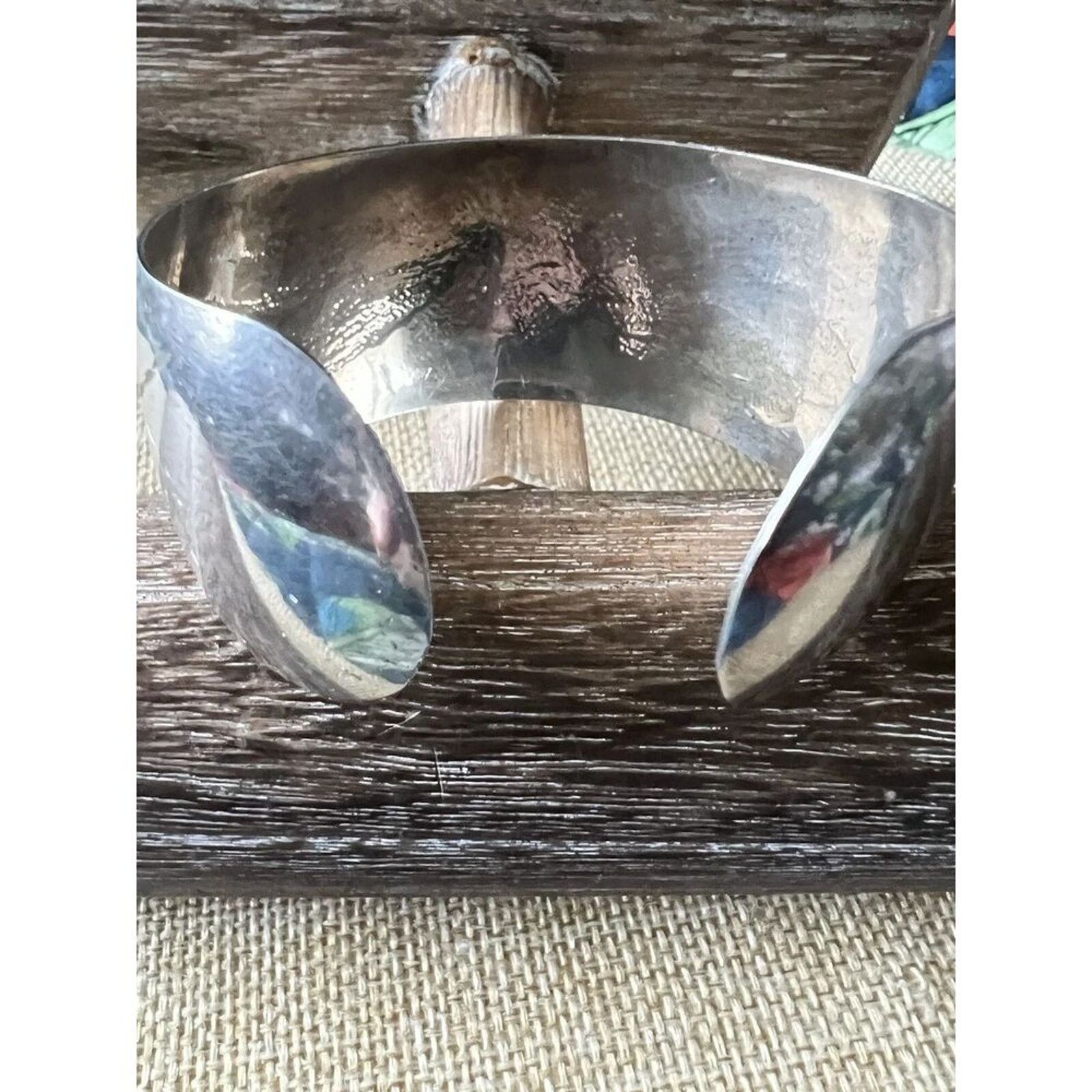 Other Cuff Etched Wide Silver Tone Adjustable Bracelet Size ONE SIZE - 3 Thumbnail