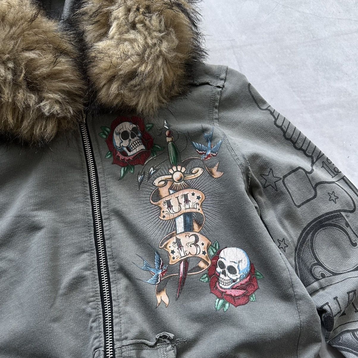 Hysteric Glamour × Undercover Tribal If Six Was Nine Ed Hardy Style Fur Zip Hoodie Jacket Size S / US 4 / IT 40 - 3 Thumbnail