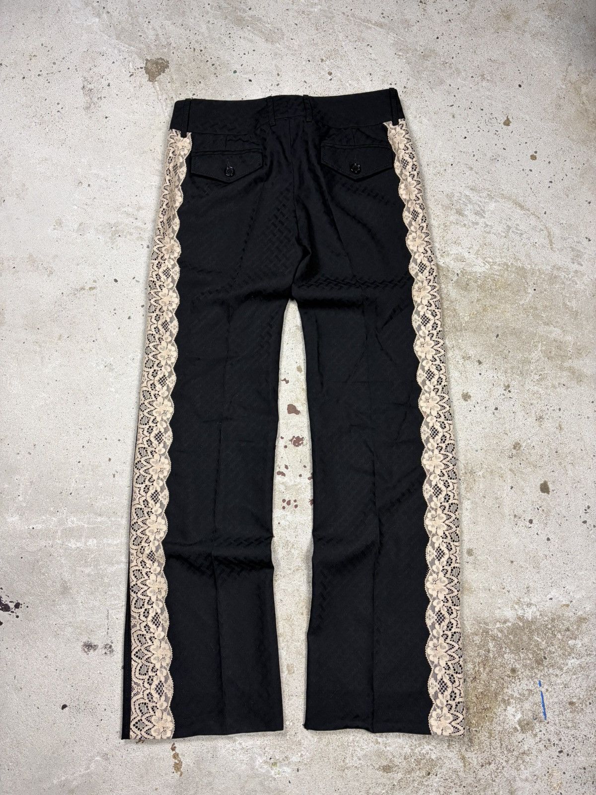 Dolce & Gabbana Dolce & Gabbana Black Casual Pants Lace Trims Stripe Size 30" / US 8 / IT 44 - 1 Thumbnail