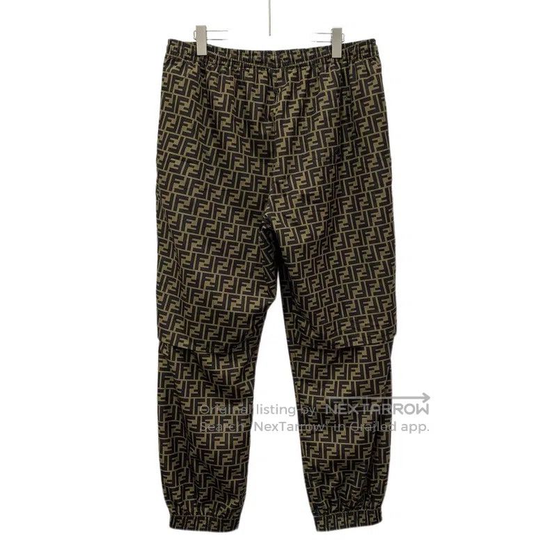 Fendi Fendi Dark brown logo letter all-over print elastic cuff c Size US 38 / EU 54 - 2 Thumbnail
