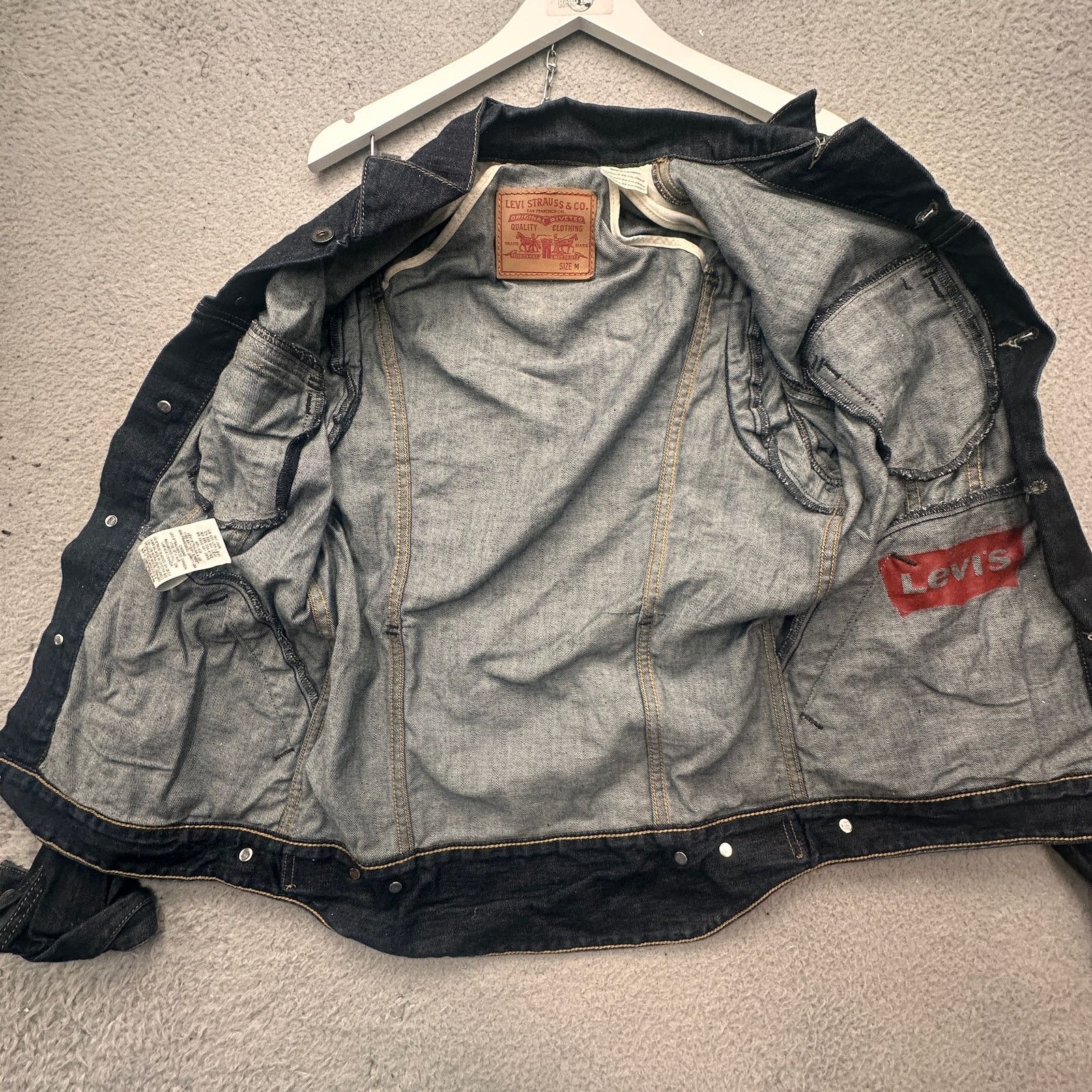 Levi's Levis Denim Jean Trucker Jacket Womens Medium Dark Blue Size M / US 6-8 / IT 42-44 - 7 Thumbnail