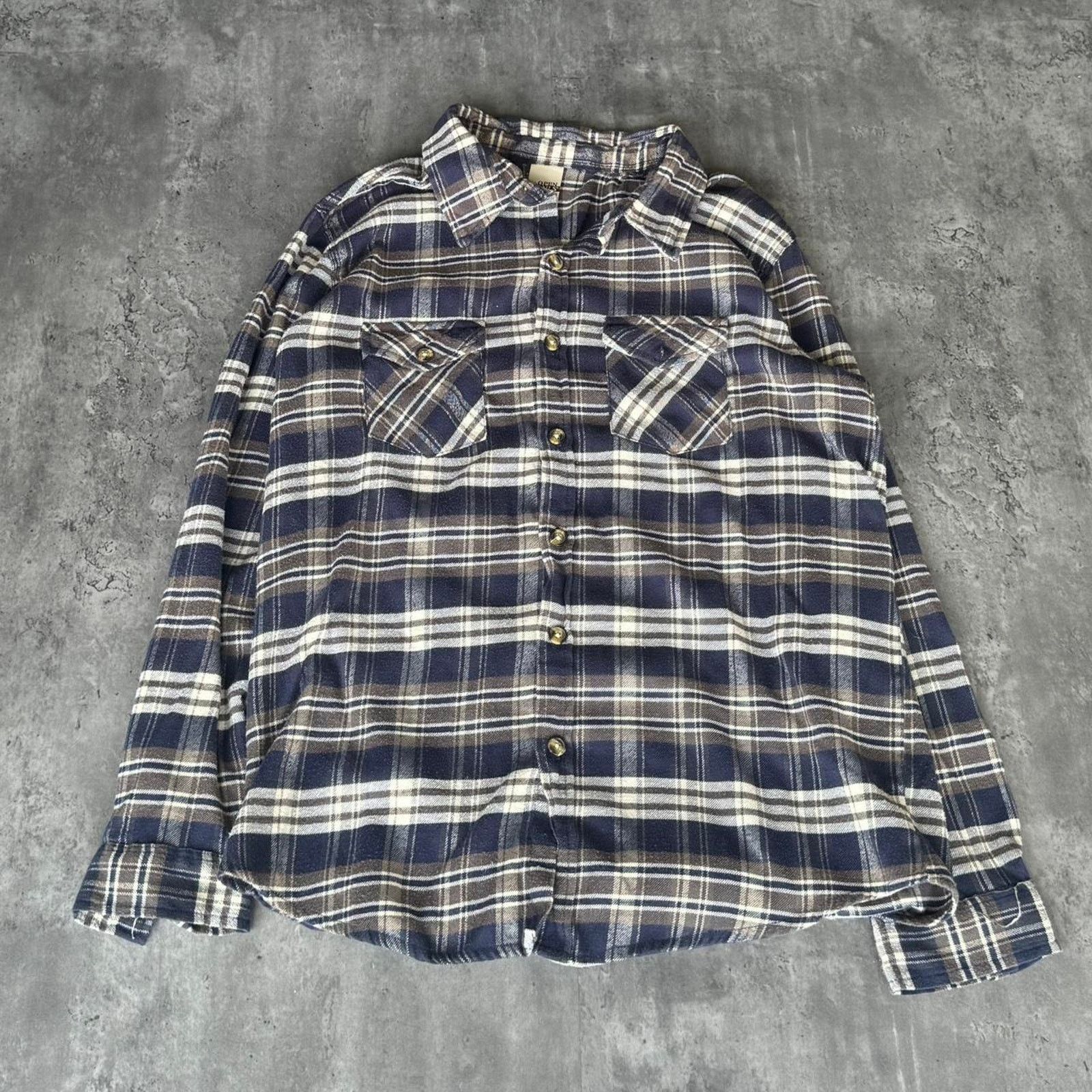 Vintage Vintage Brown & Blue Open Trails Essential Flannel Shirt Size US XL / EU 56 / 4 - 1 Thumbnail