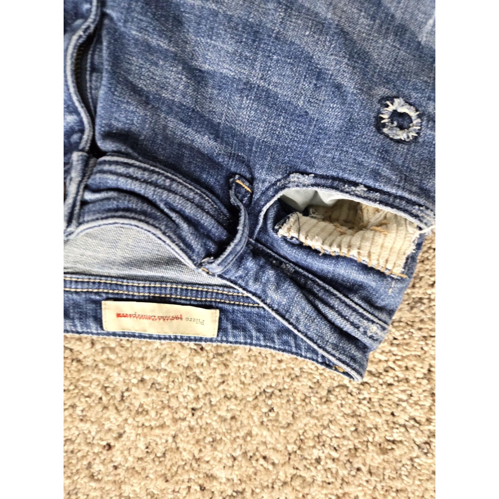 Anthropologie Pilcro Hyphen Jeans Womens 27 Blue Patchwork Distressed Slim Fit Anthropologie Size 24" / US 00 / IT 34 - 3 Thumbnail