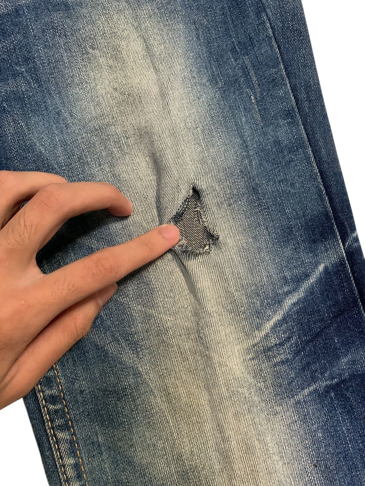 If Six Was Nine Flare Red papper Japanese Punk Skull Distressed Denim Size US 31 - 17 Thumbnail