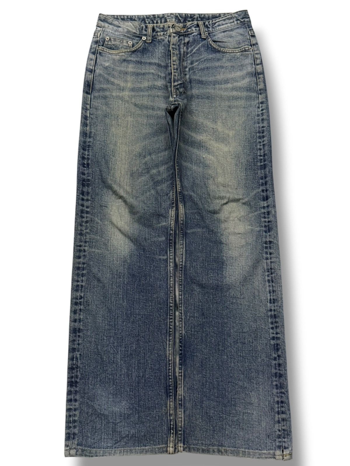 Japanese Brand Vintage Absolut Jeans | Vintage Faded Wash Straight Fit | 30 Size US 30 / EU 46 - 2 Thumbnail