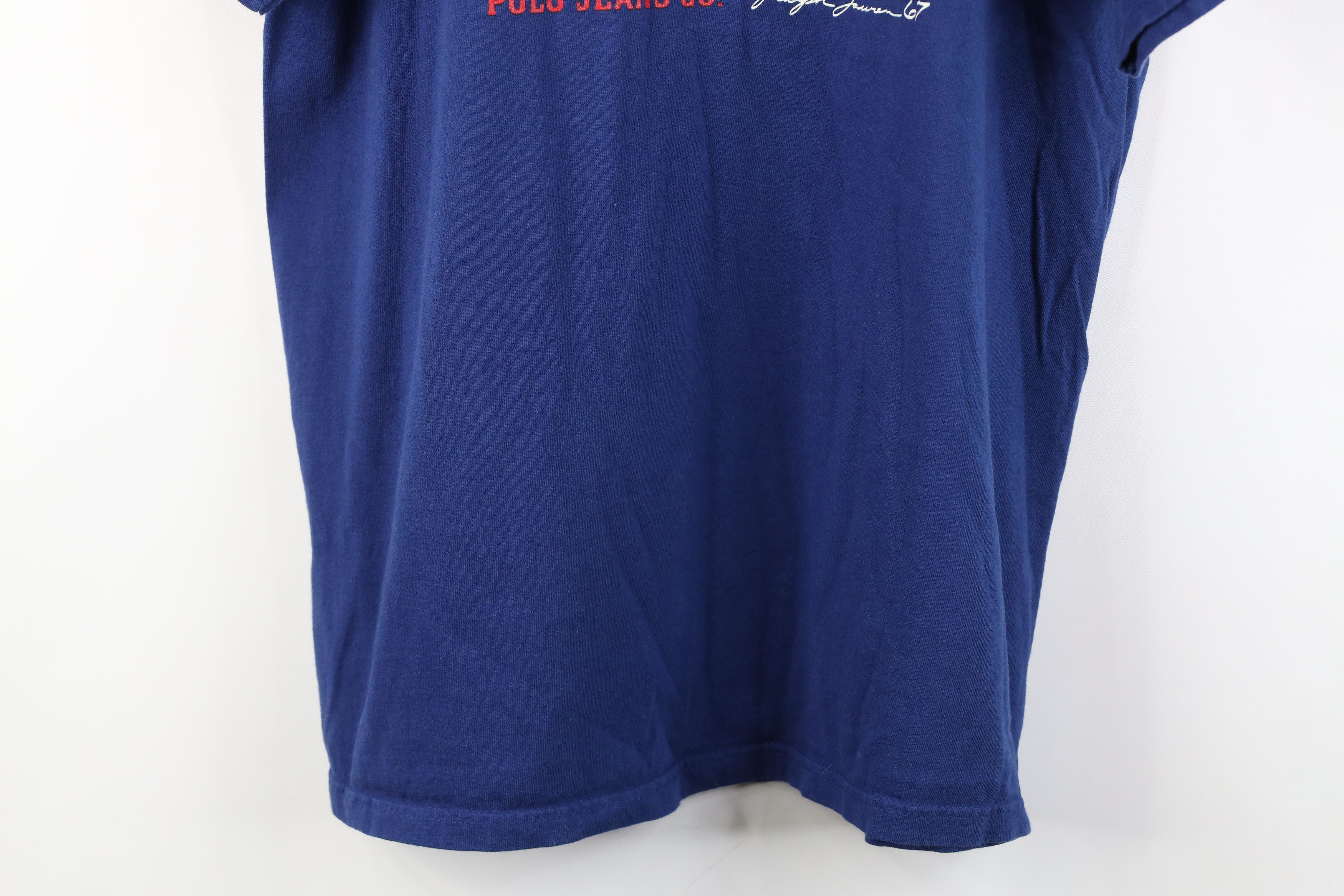 Ralph Lauren Vintage 90s Ralph Lauren Spell USA Flag T-Shirt Blue Cotton Size US M / EU 48-50 / 2 - 3 Thumbnail