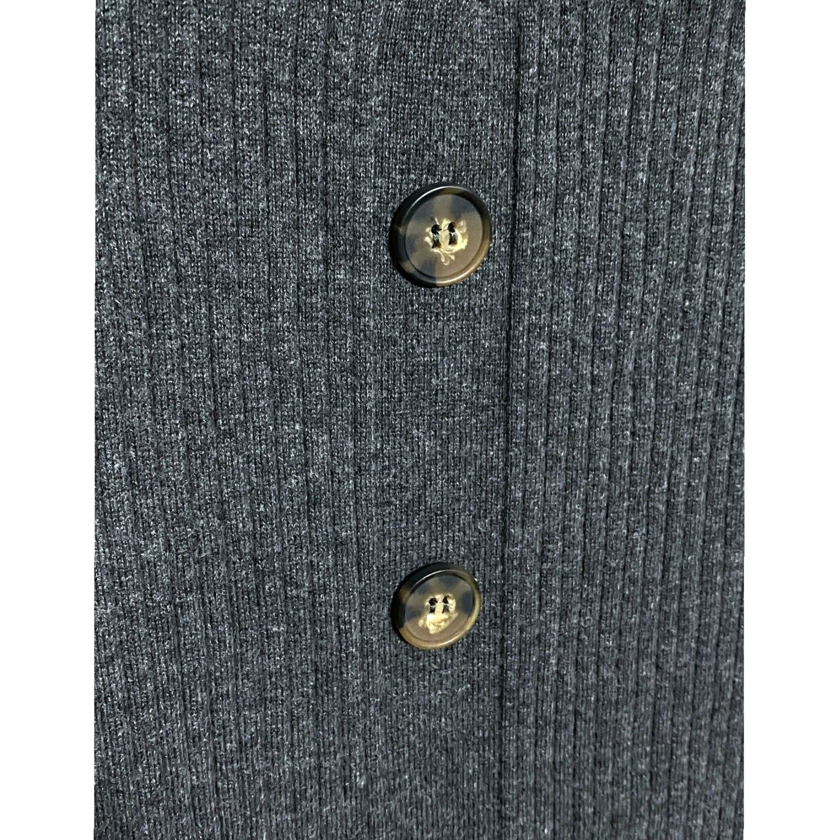 Forever 21 FOREVER 21 Gray Ribbed Bodycon Tube Pencil Skirt S Fitted Faux Button Front Y2K Size 28" / US 6 / IT 42 - 3 Thumbnail